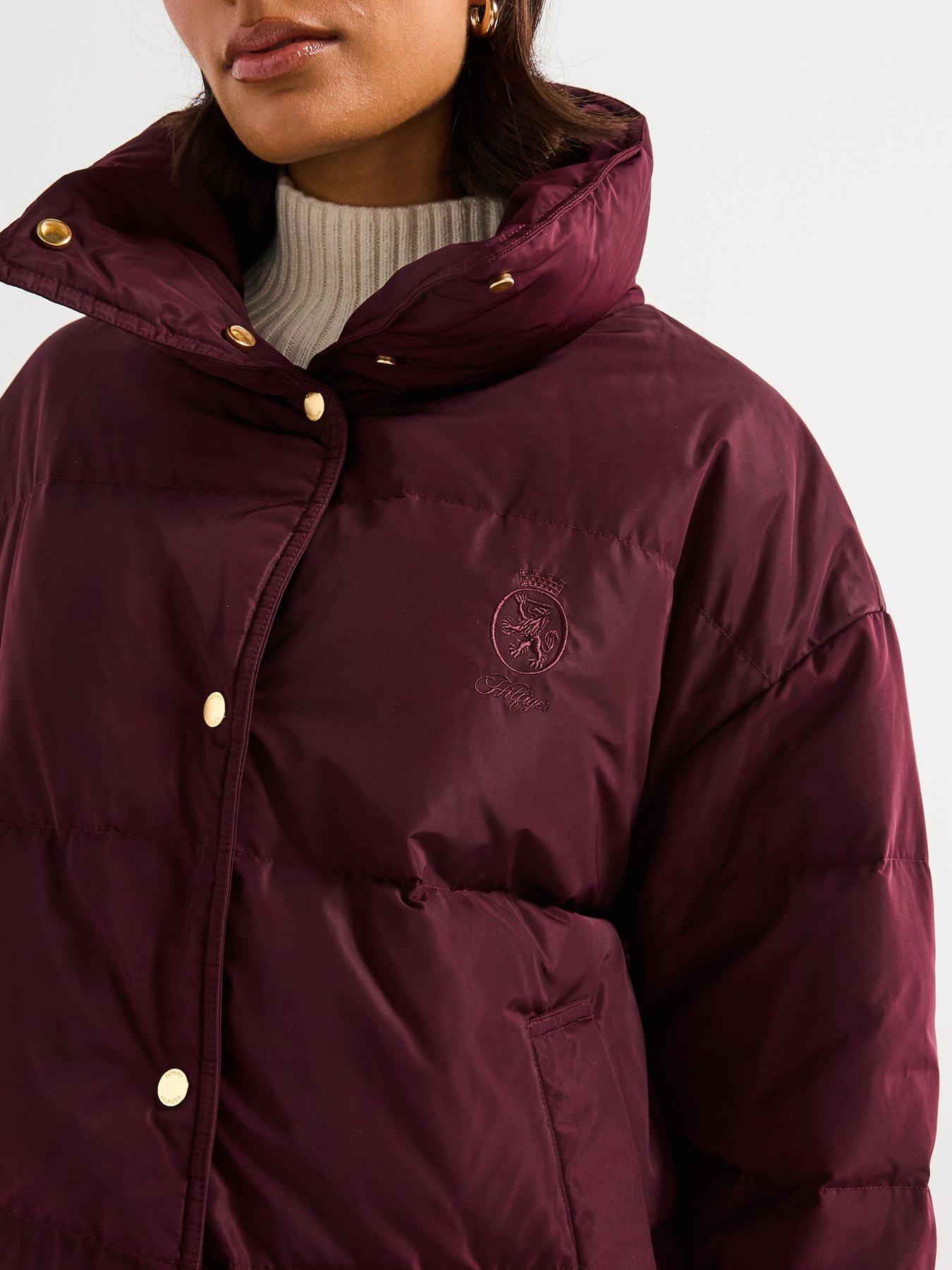 Image 4 of 6 of Tommy Hilfiger Padded High Neck Coat - Red
