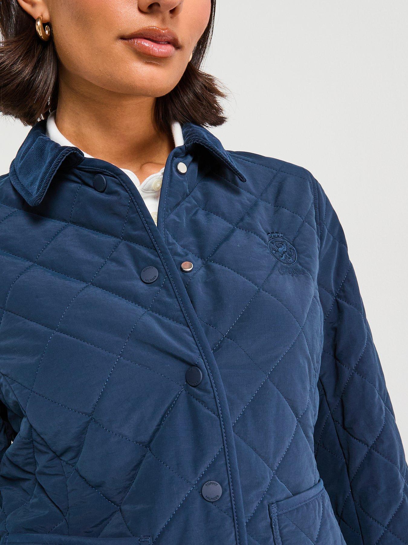 Image 4 of 6 of Tommy Hilfiger Padded Quilted Slim Coat - Blue