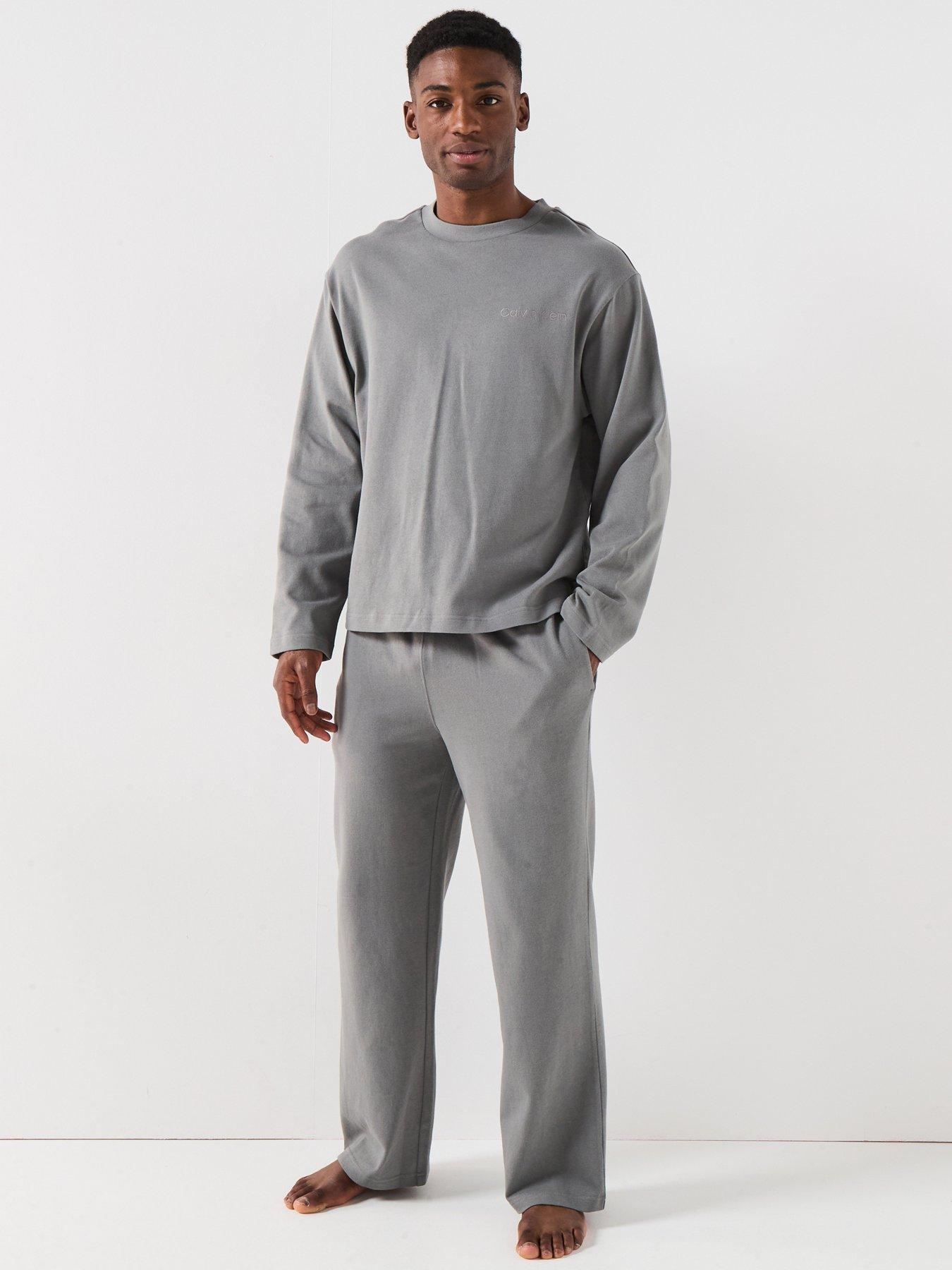Calvin Klein Loungewear Long Sleeve T-Shirt Pyjama Set - Grey
