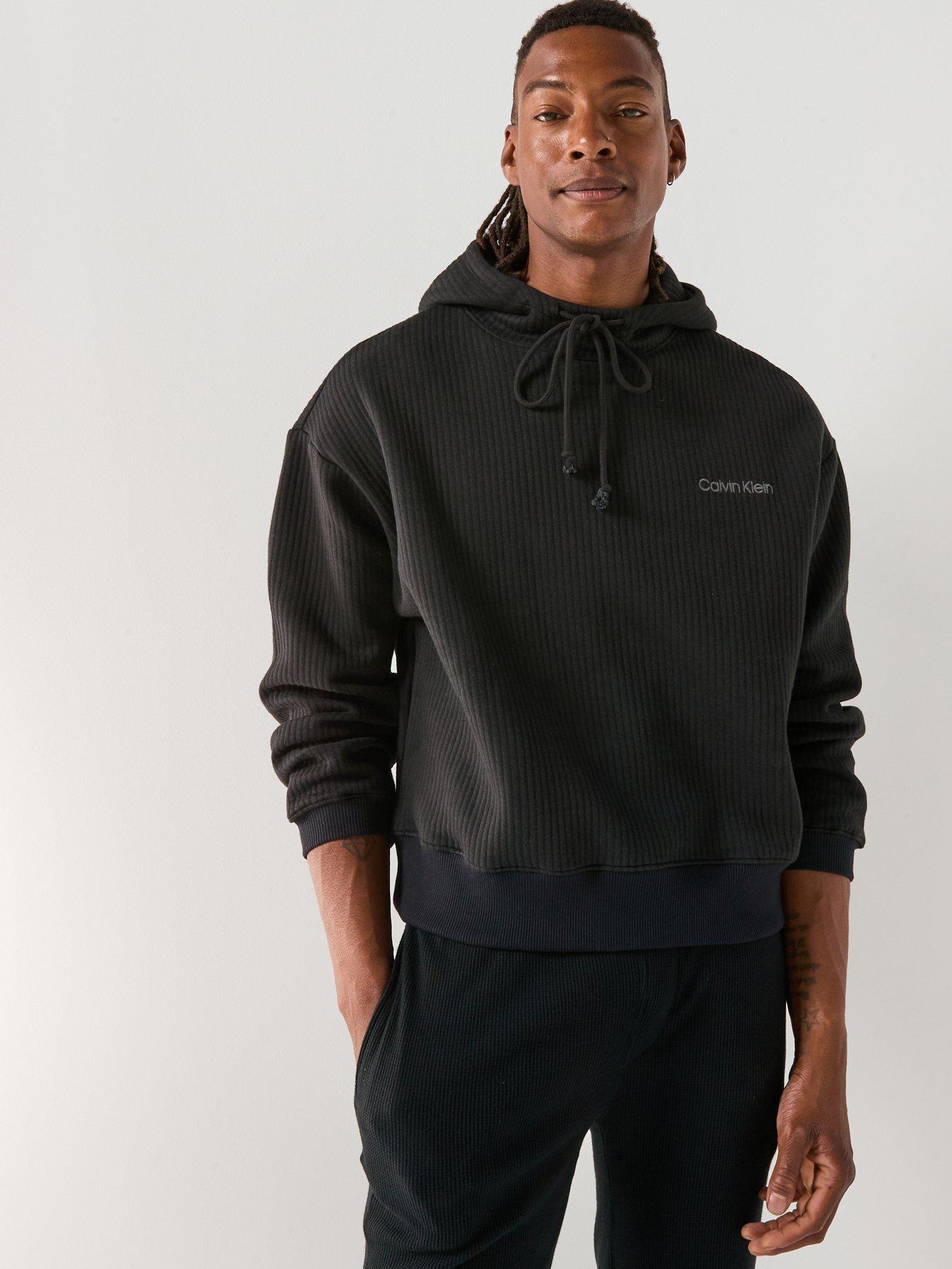 Calvin Klein Loungewear Quilted Texture Overhead Hoodie - Black