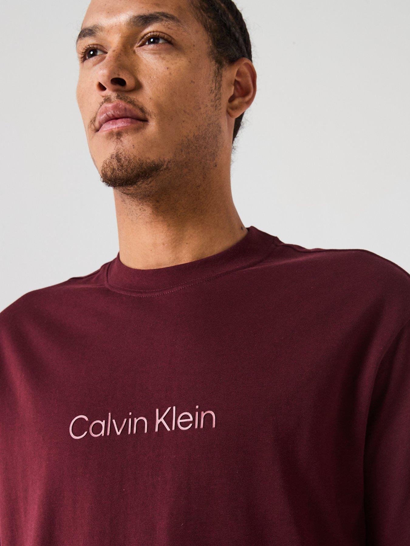  image of calvin-klein-standard-logo-t-shirt-brown