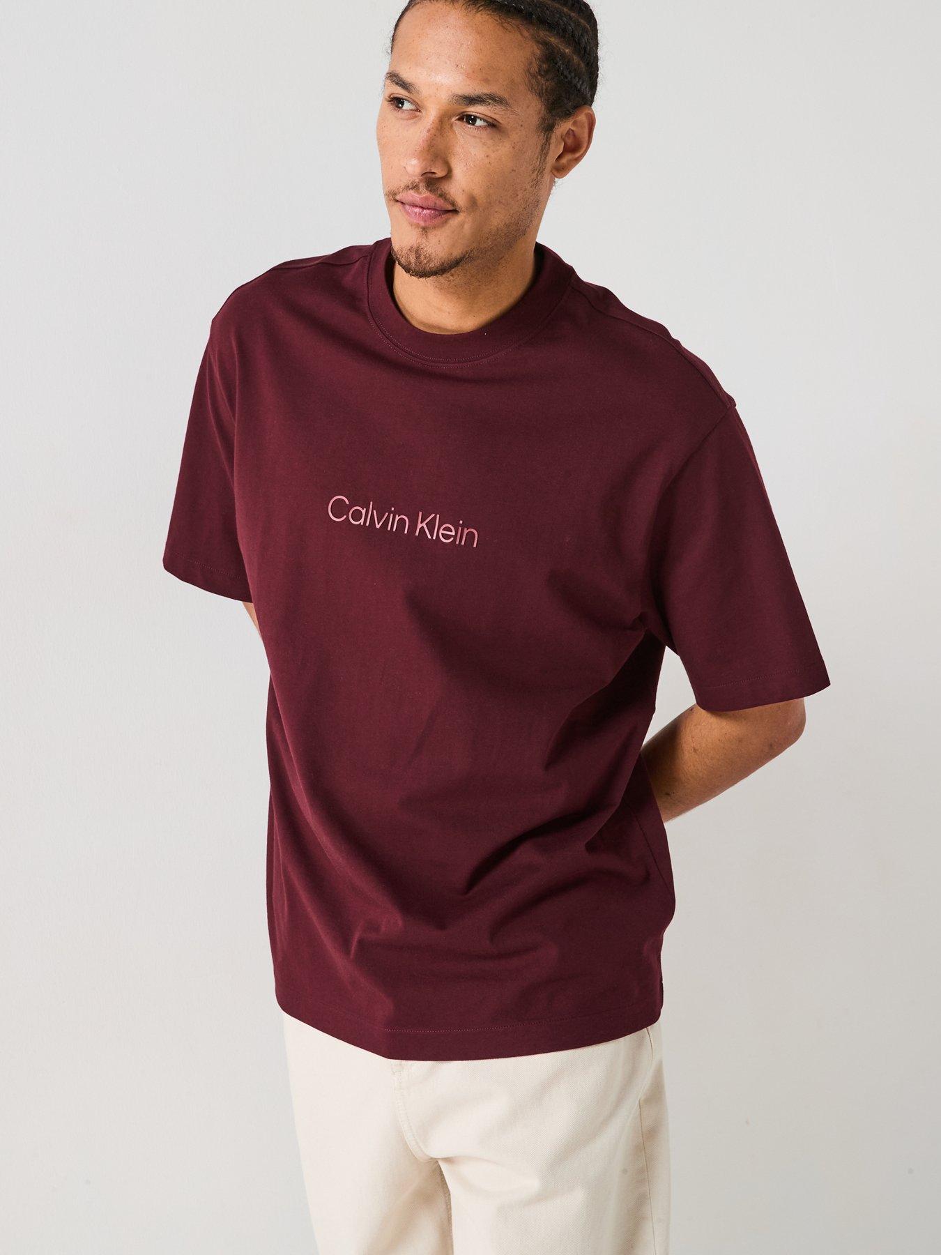  image of calvin-klein-standard-logo-t-shirt-brown