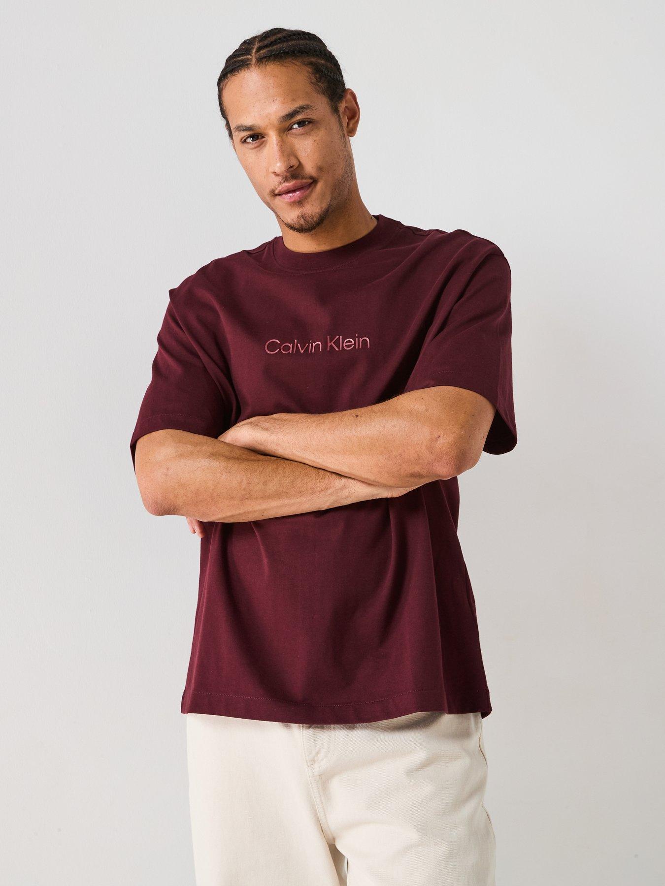  image of calvin-klein-standard-logo-t-shirt-brown