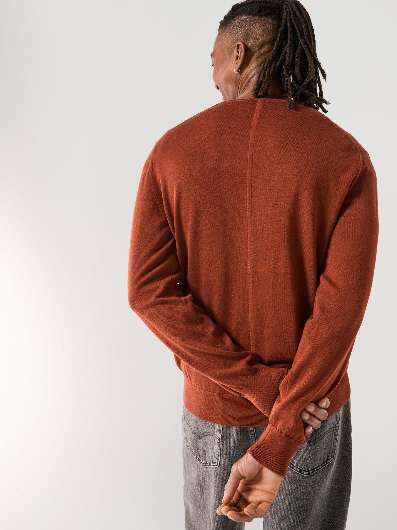 stillFront image of calvin-klein-supima-cotton-crew-neck-knitted-jumper-brown