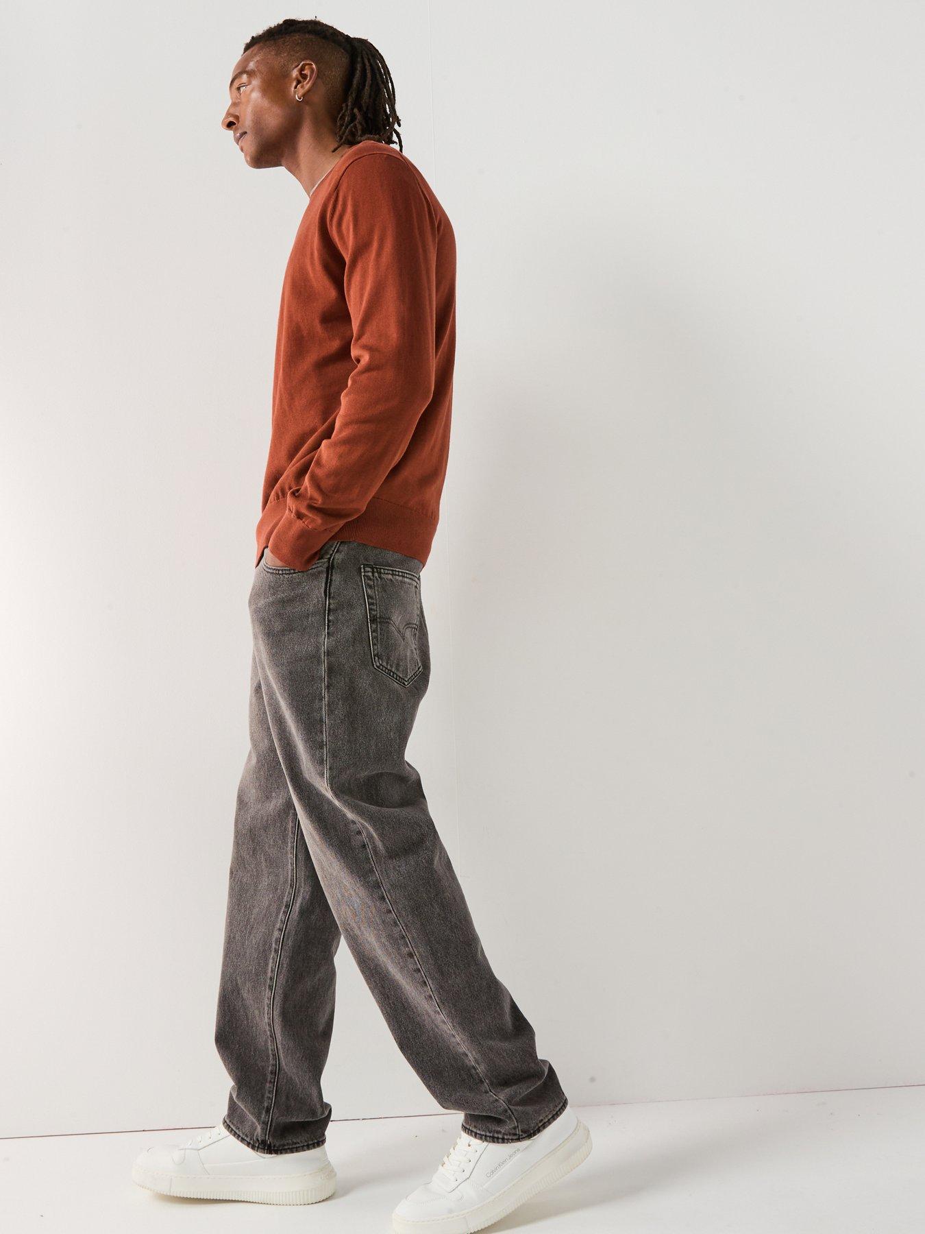  image of calvin-klein-supima-cotton-crew-neck-knitted-jumper-brown