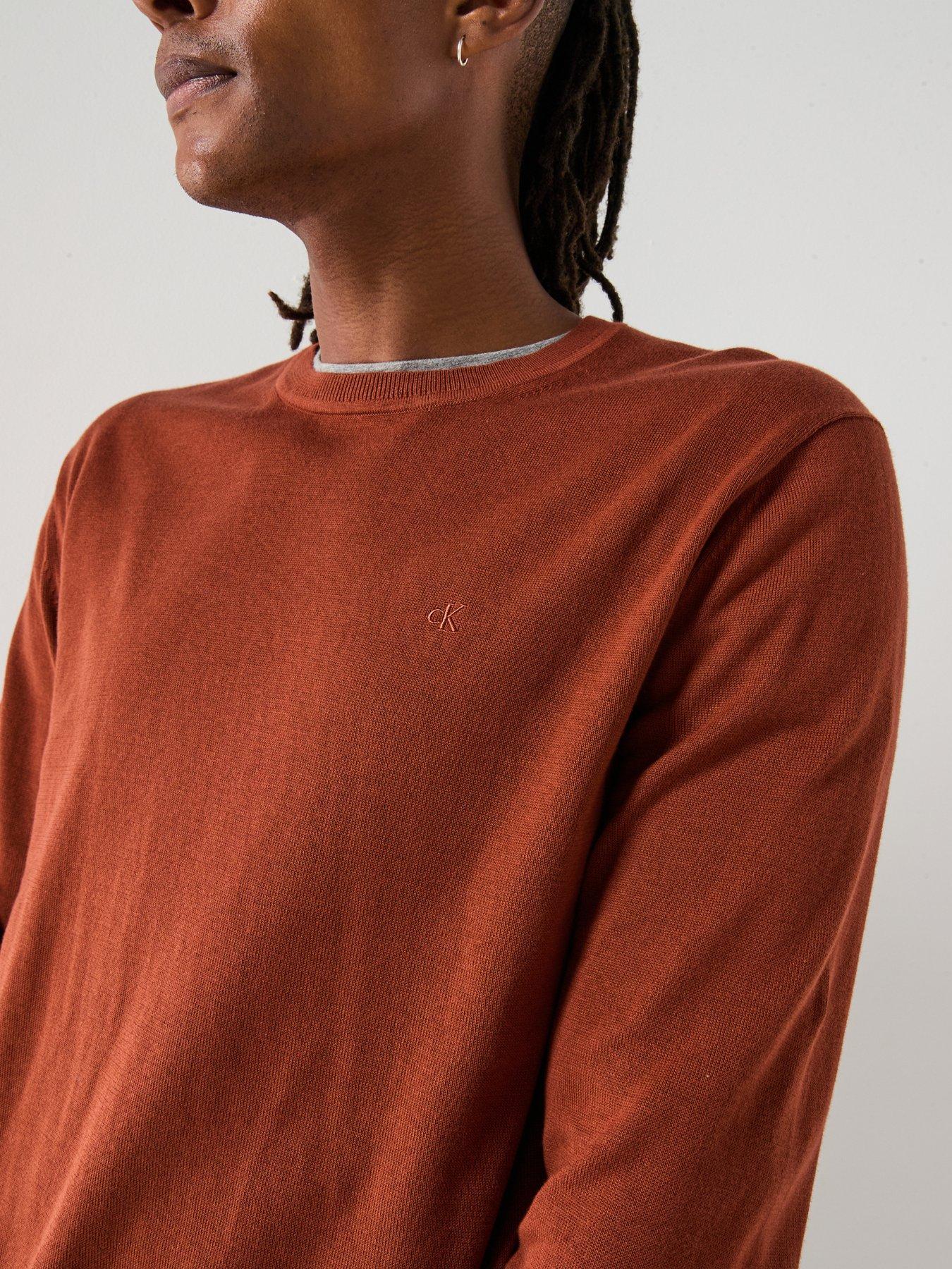 Image 5 of 6 of Calvin Klein Supima Cotton Crewneck Knitted Jumper - Brown