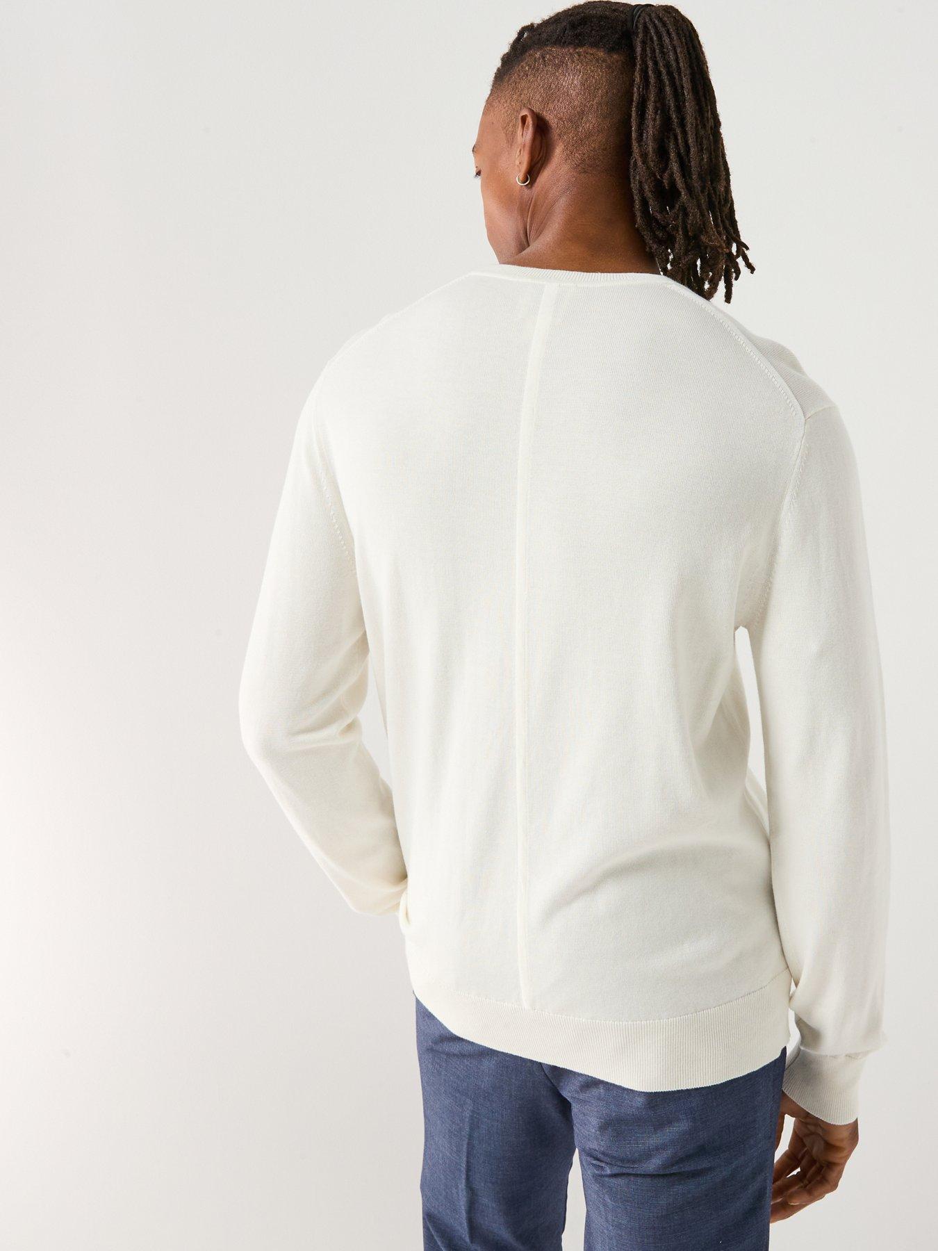 Image 2 of 6 of Calvin Klein Supima Cotton Crew Neck Knitted Jumper - Natural