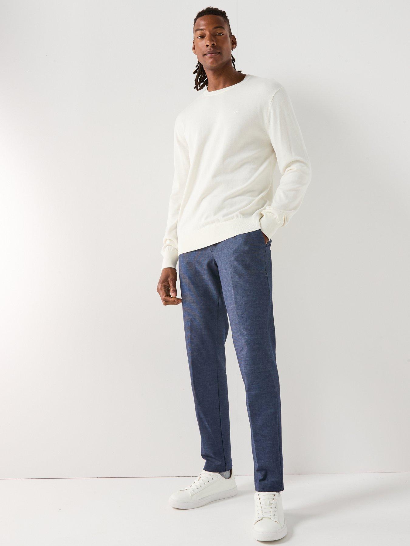 Image 3 of 6 of Calvin Klein Supima Cotton Crew Neck Knitted Jumper - Natural