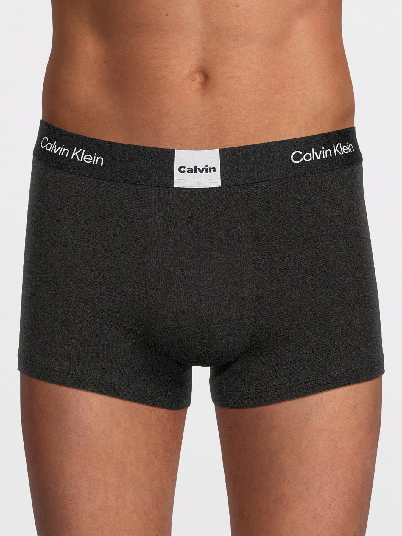 stillFront image of calvin-klein-underwear-3-pack-graphic-logo-trunks-black