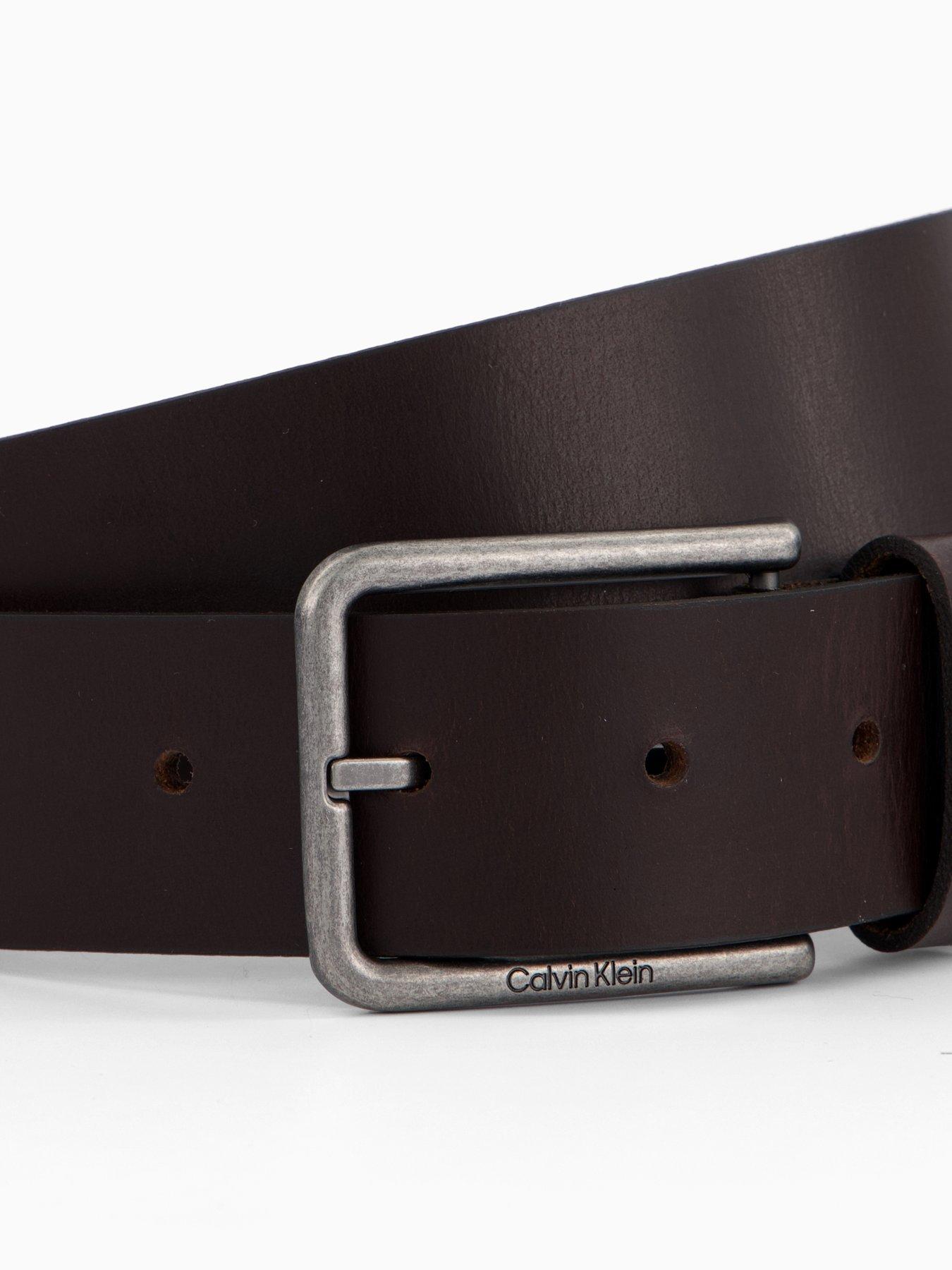 Image 2 of 4 of Calvin Klein Warmth Buckle Leather Belt - Brown