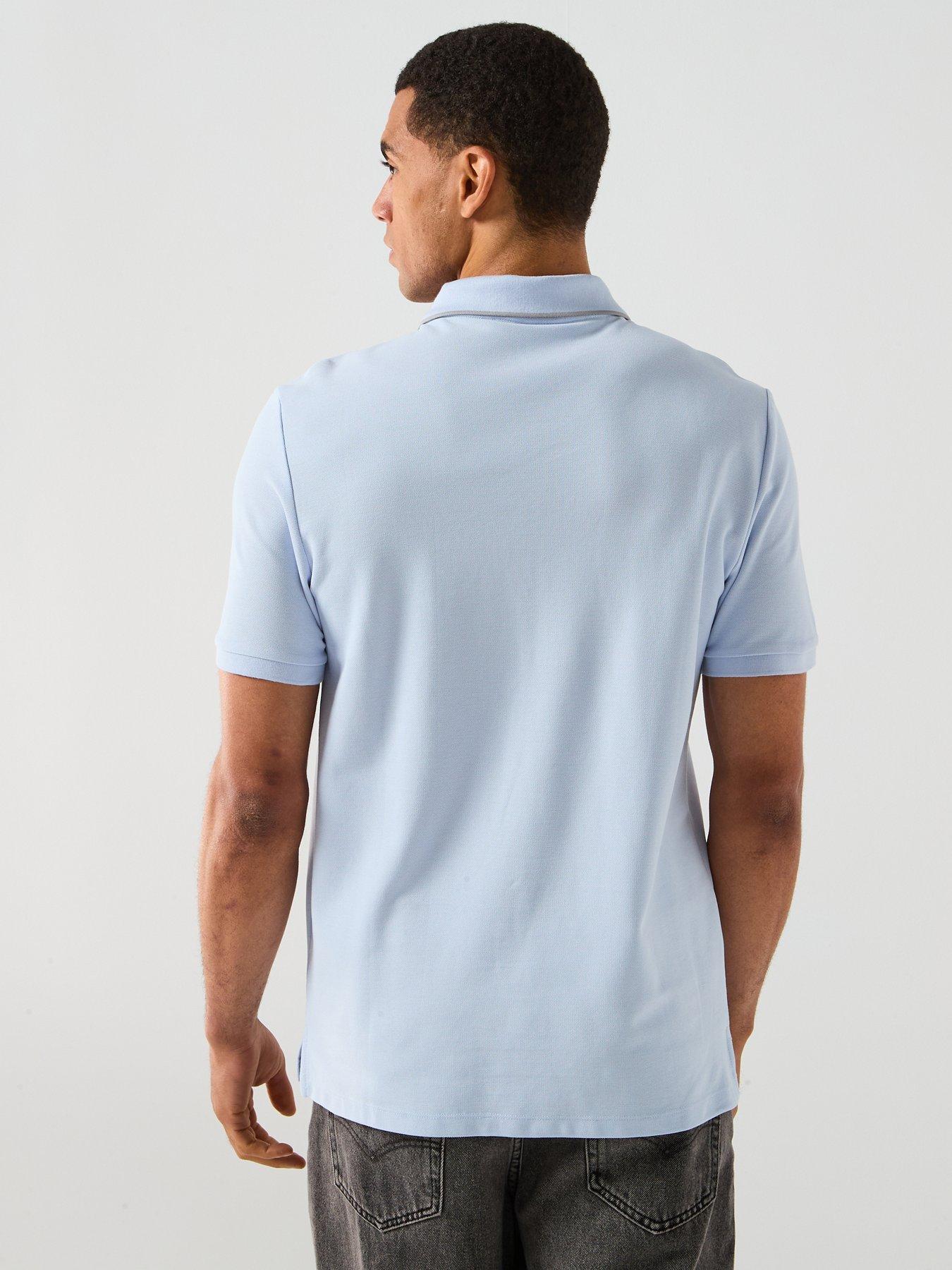 stillFront image of calvin-klein-refined-classic-tipped-polo-shirt-light-blue