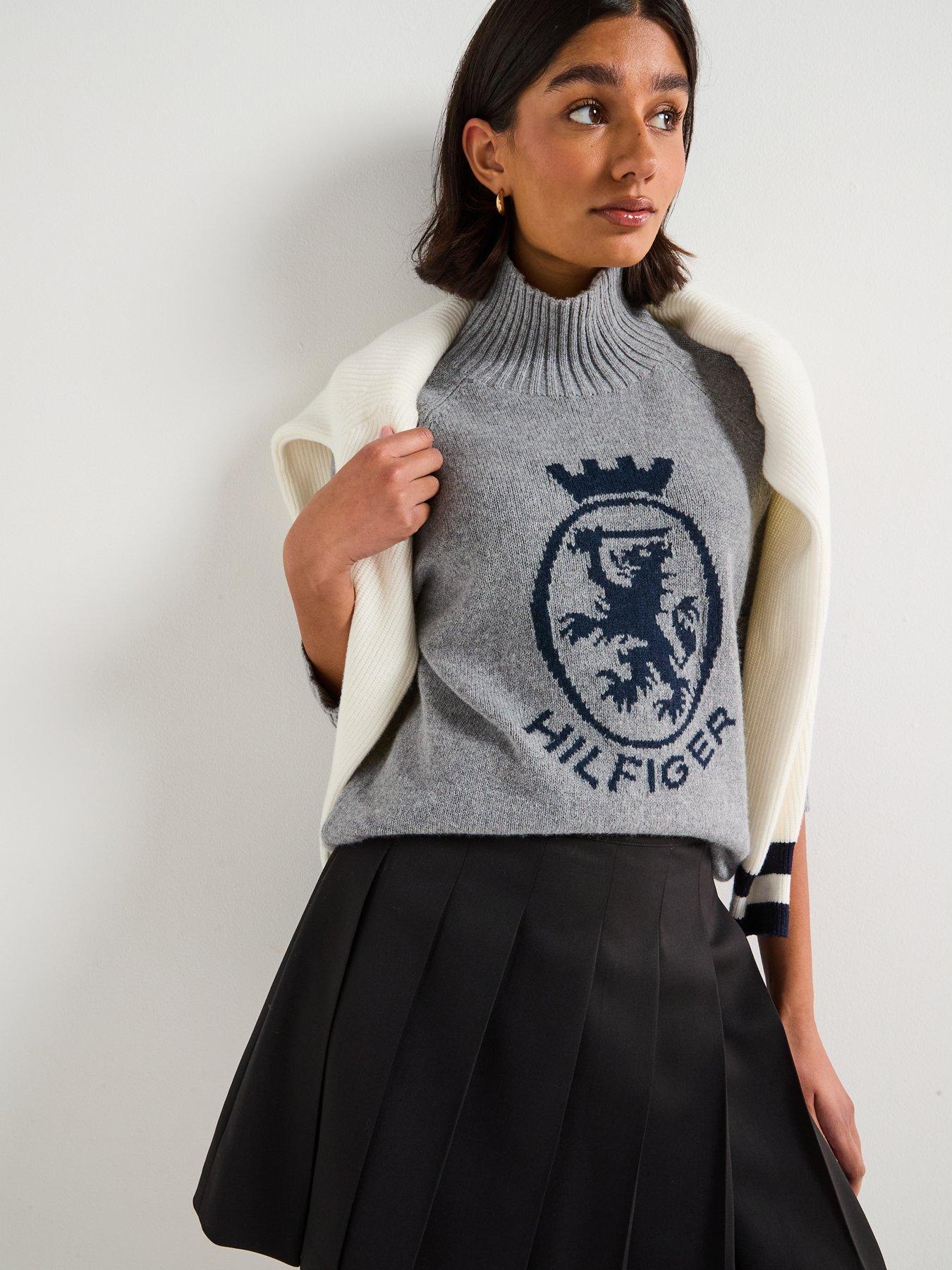 Image 5 of 6 of Tommy Hilfiger Essential Wool Pleated Mini Skirt - Black