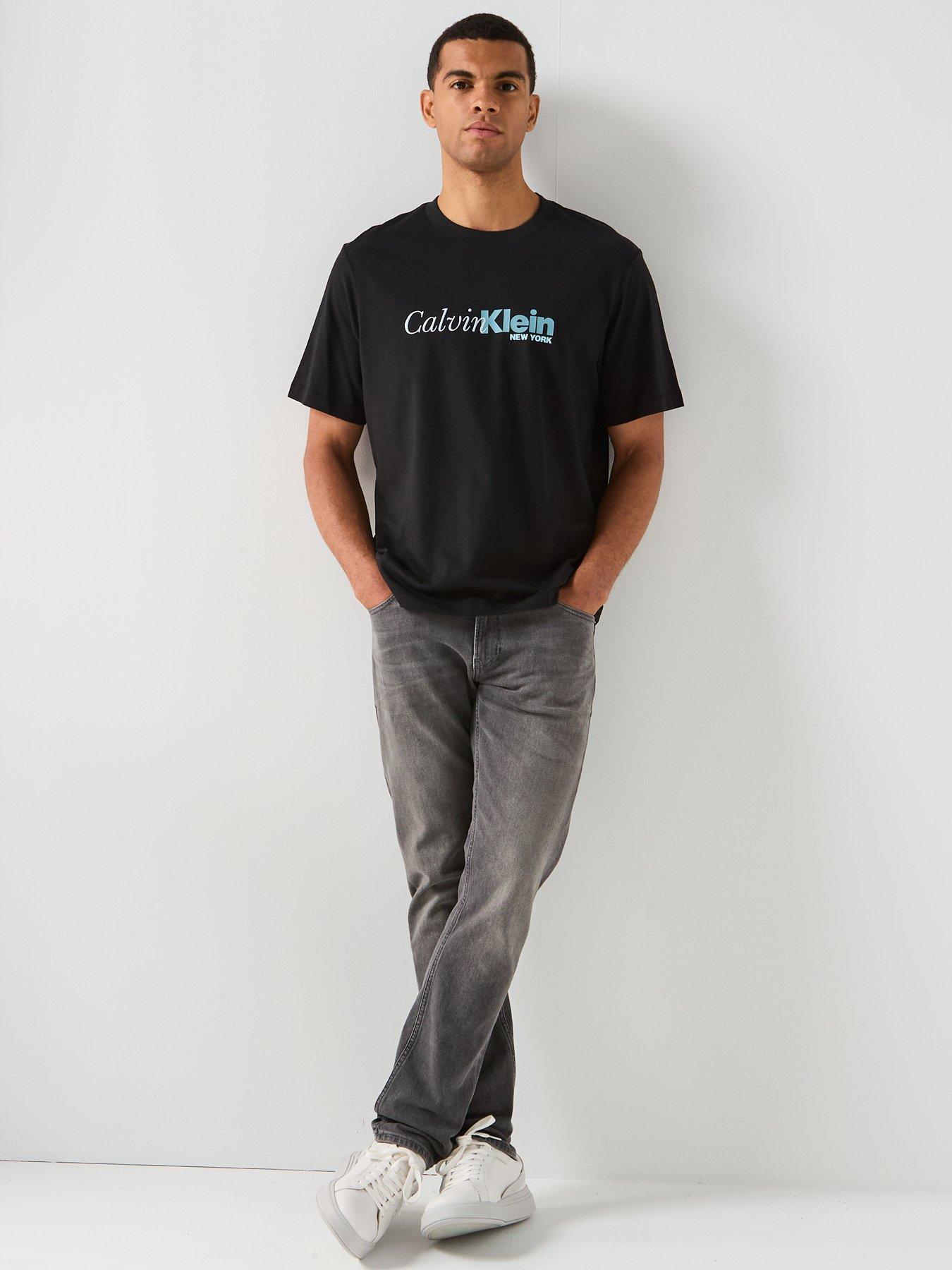 Image 3 of 5 of Calvin Klein Cursive Graphic Logo T-Shirt - Black