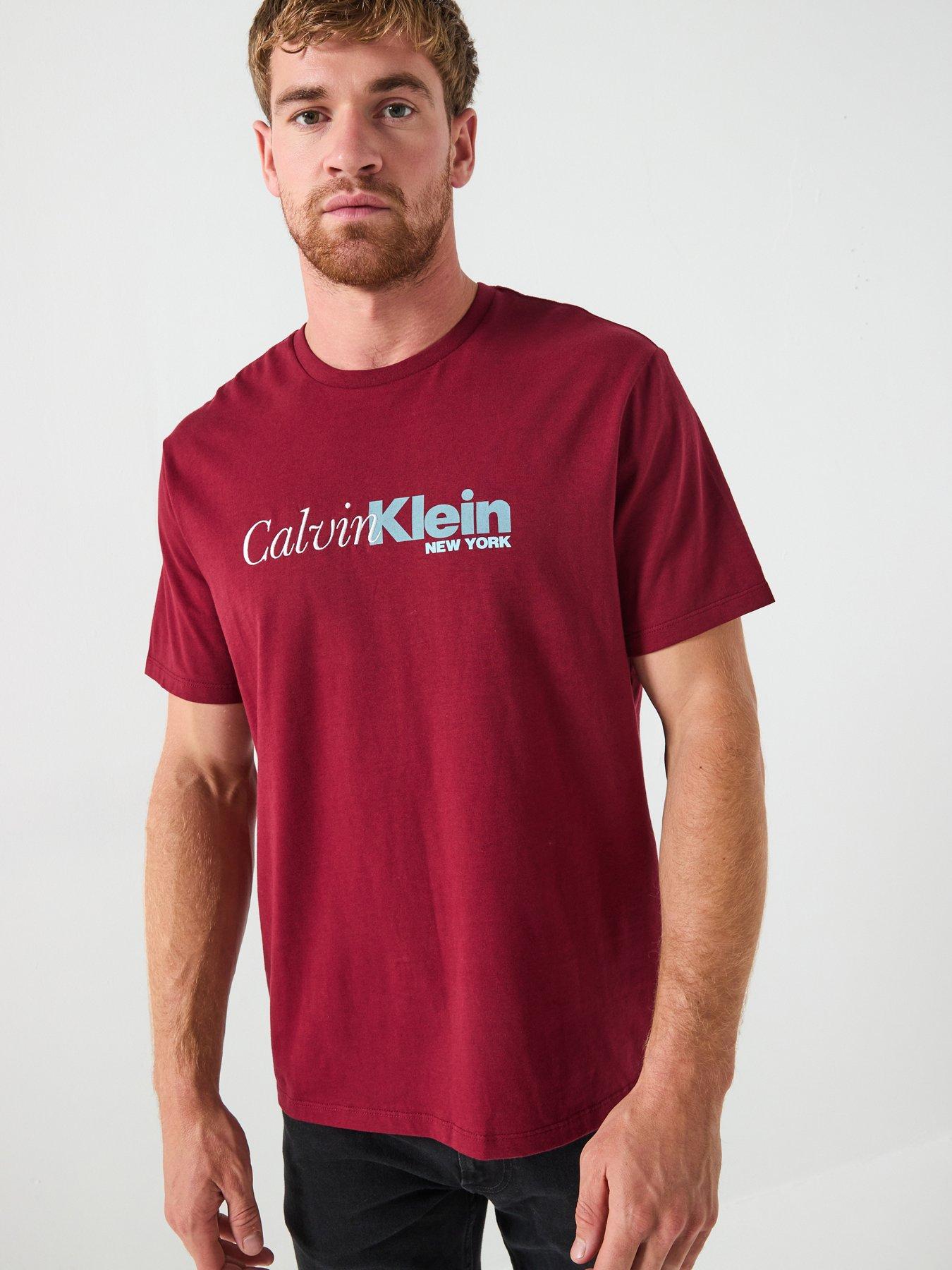 undefined Calvin Klein Cursive Graphic Logo T-shirt - Dark Red