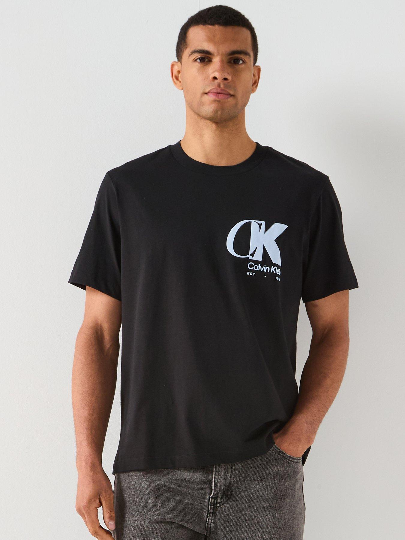 front image of calvin-klein-ck-overlap-logo-graphic-t-shirt-black