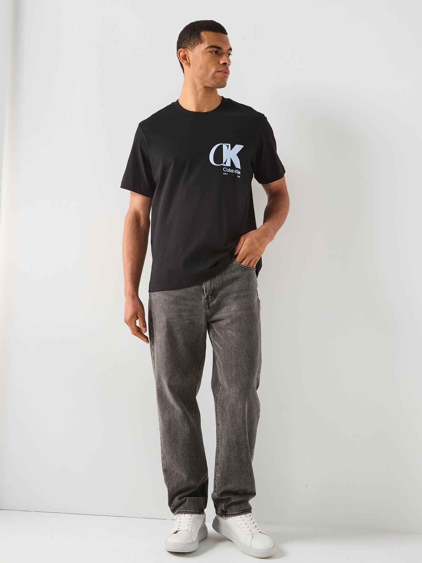 Image 3 of 6 of Calvin Klein Ck Overlap Logo Graphic T-Shirt - Black
