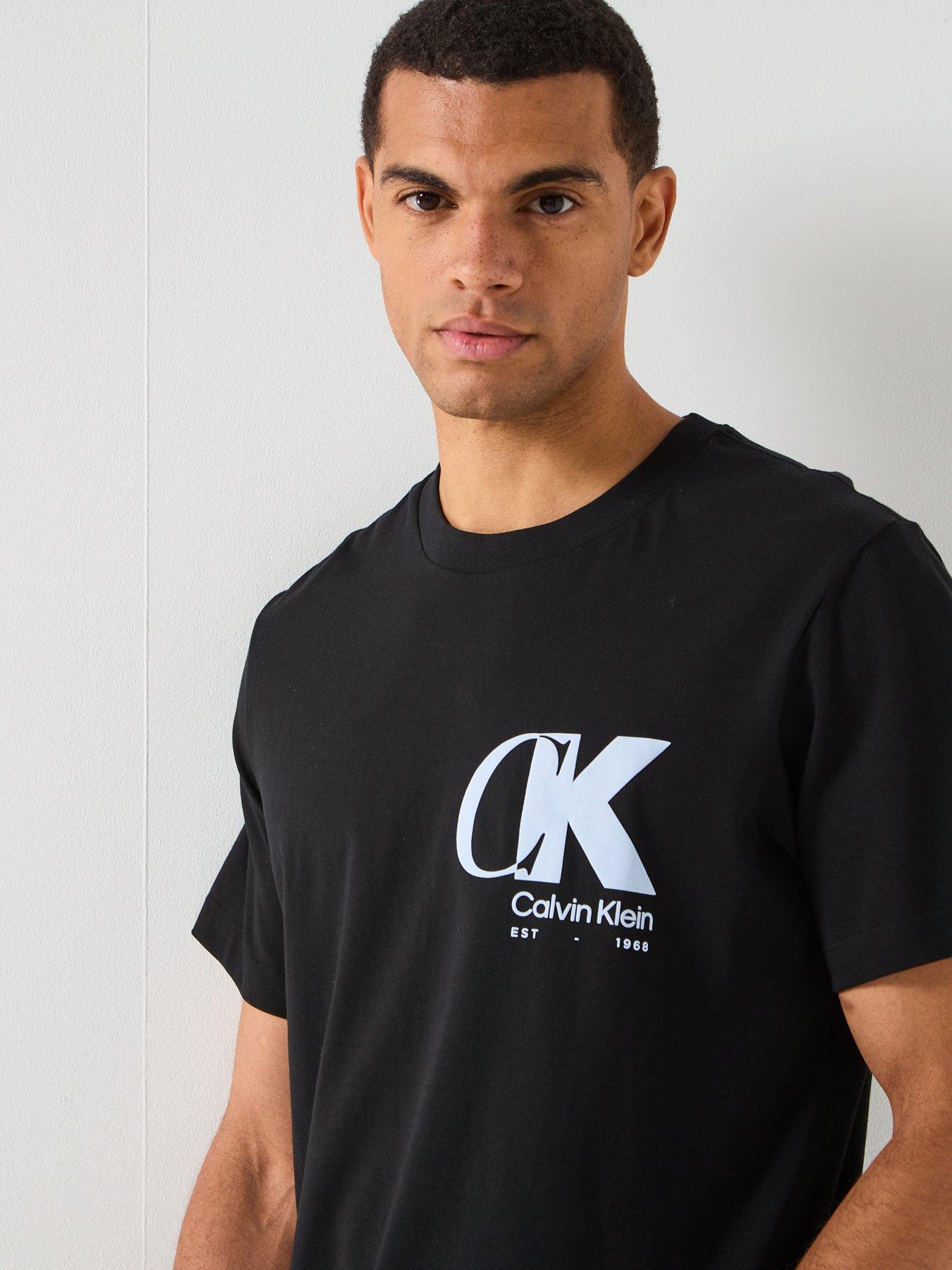  image of calvin-klein-ck-overlap-logo-graphic-t-shirt-black