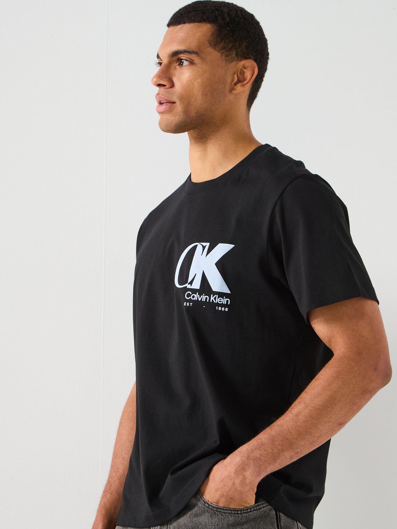 Image 5 of 6 of Calvin Klein Ck Overlap Logo Graphic T-Shirt - Black