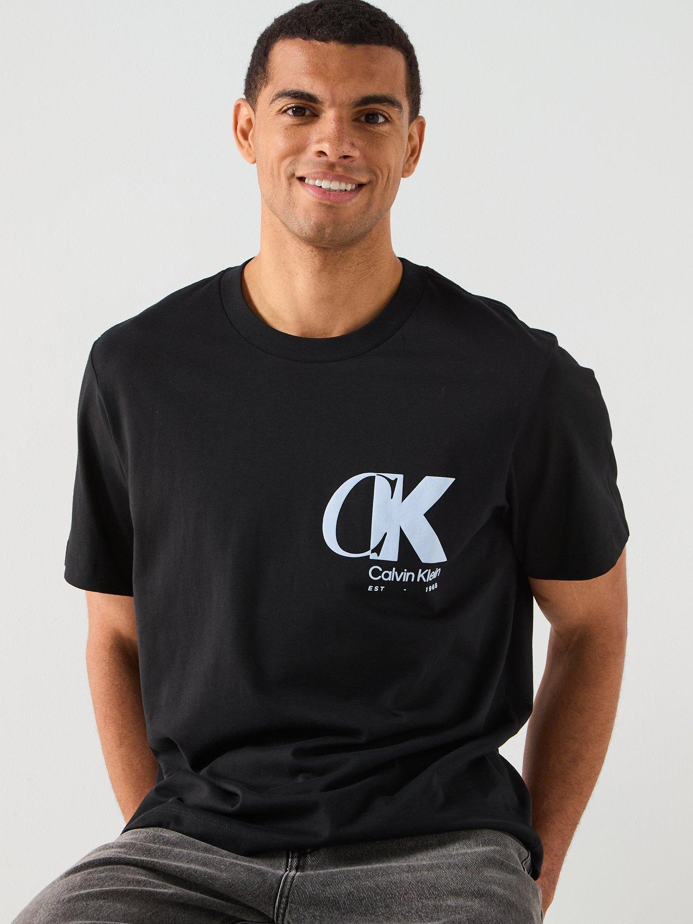 Image 6 of 6 of Calvin Klein Ck Overlap Logo Graphic T-Shirt - Black