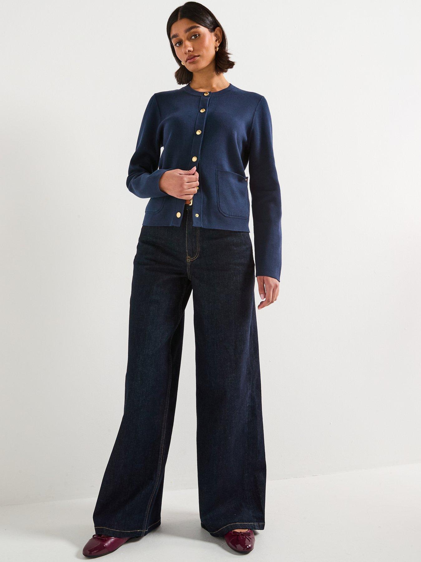 Image 3 of 6 of Tommy Hilfiger Jersey Reversible Cardigan - Blue
