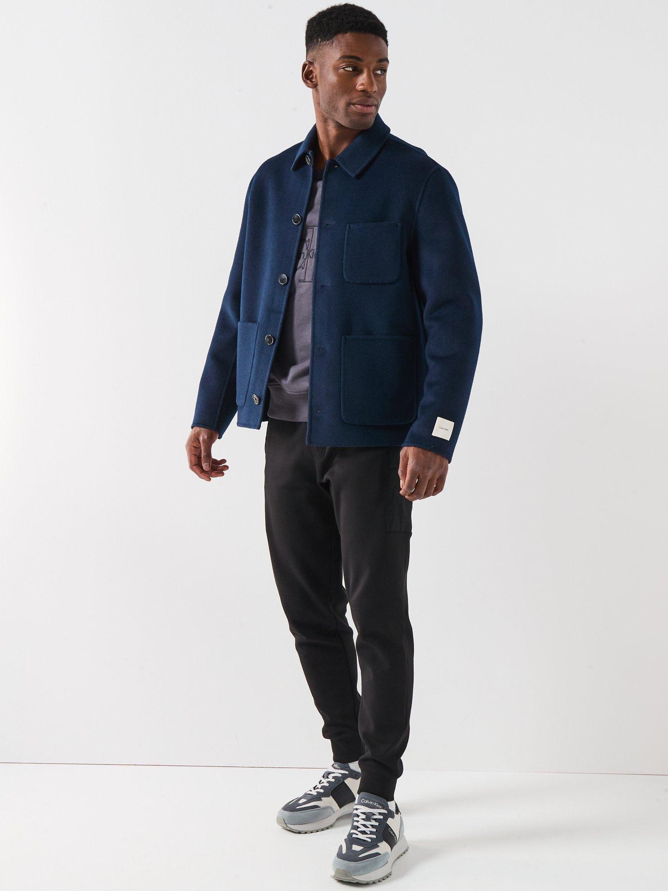 Image 3 of 6 of Calvin Klein Double Faced Wool Blend Chore Jacket - Dark Blue