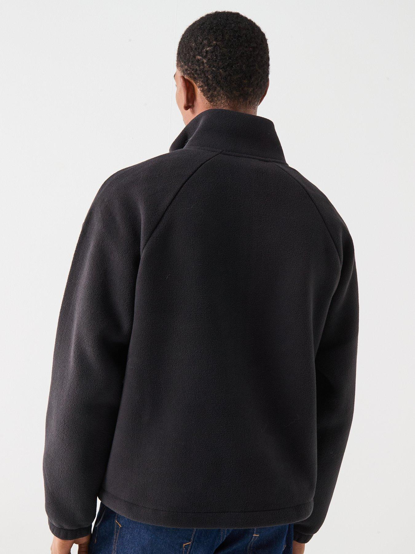 stillFront image of calvin-klein-polar-fleece-rib-mock-neck-14-zip-sweat-black