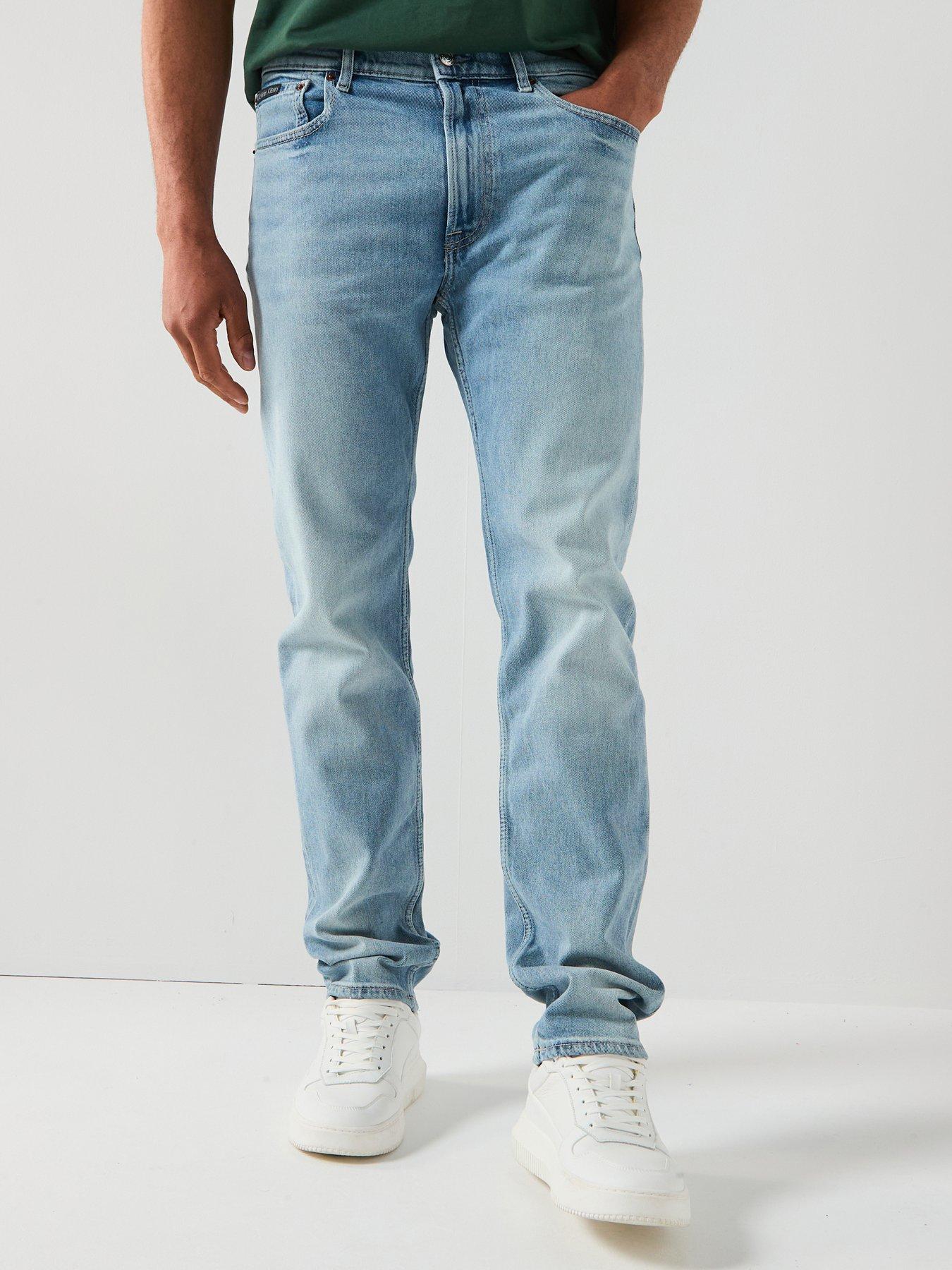 Calvin Klein Slim Straight Fit Medway Blue Jeans - Light Wash