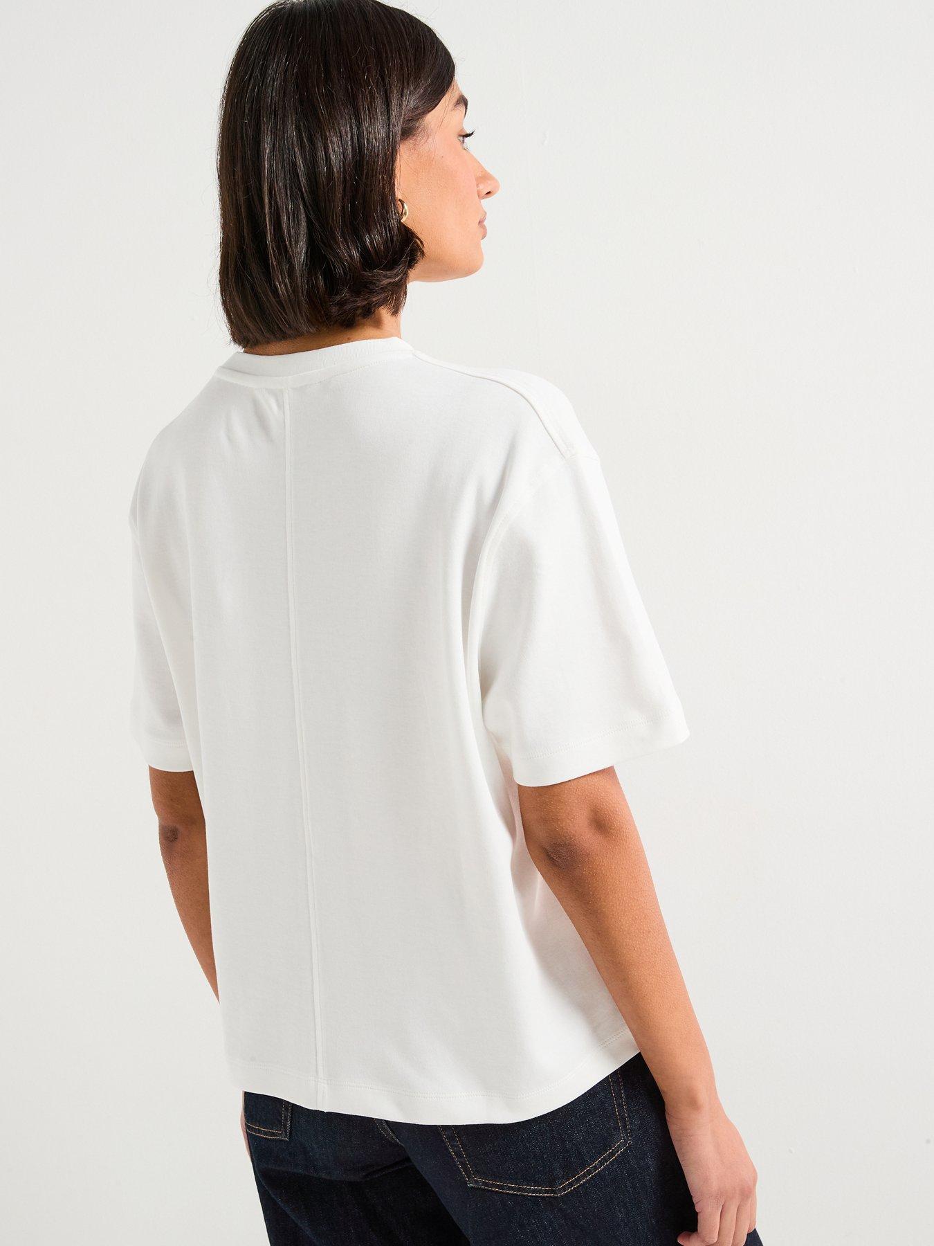 Image 2 of 6 of Tommy Hilfiger Modern Interlock Boxy Short Sleeve T-Shirt - Beige