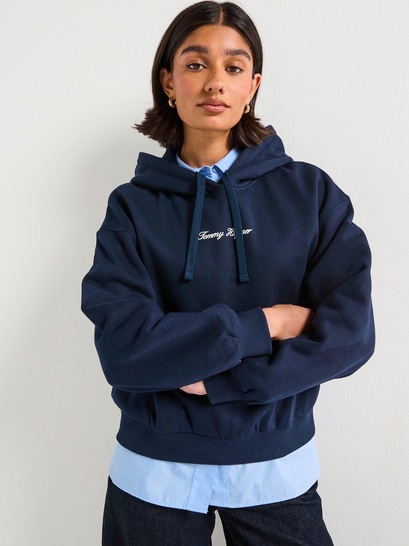 tommy-hilfiger-classic-script-fleece-hoodie-blue