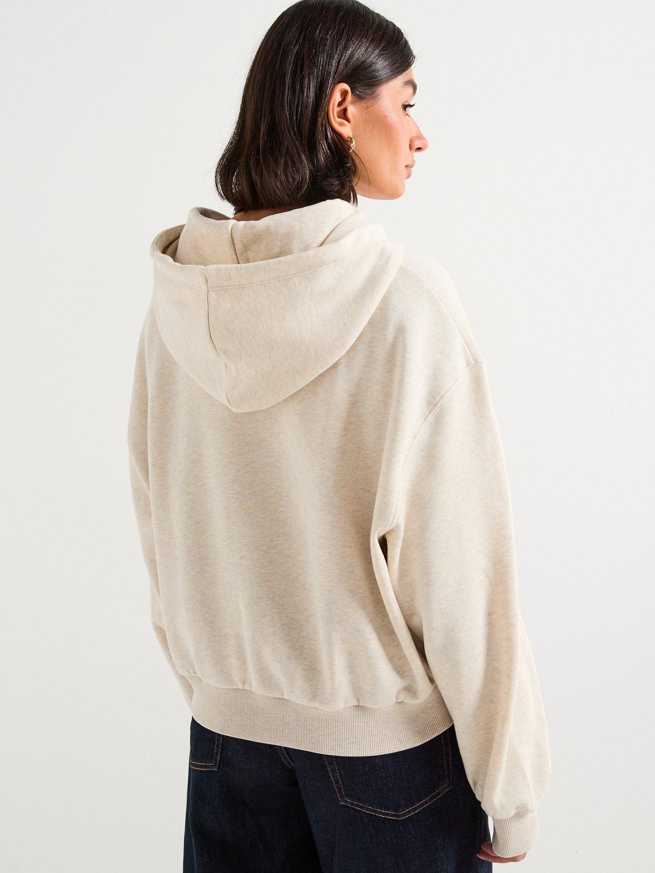 Image 2 of 6 of Tommy Hilfiger Classic Script Fleece Hoodie - Beige