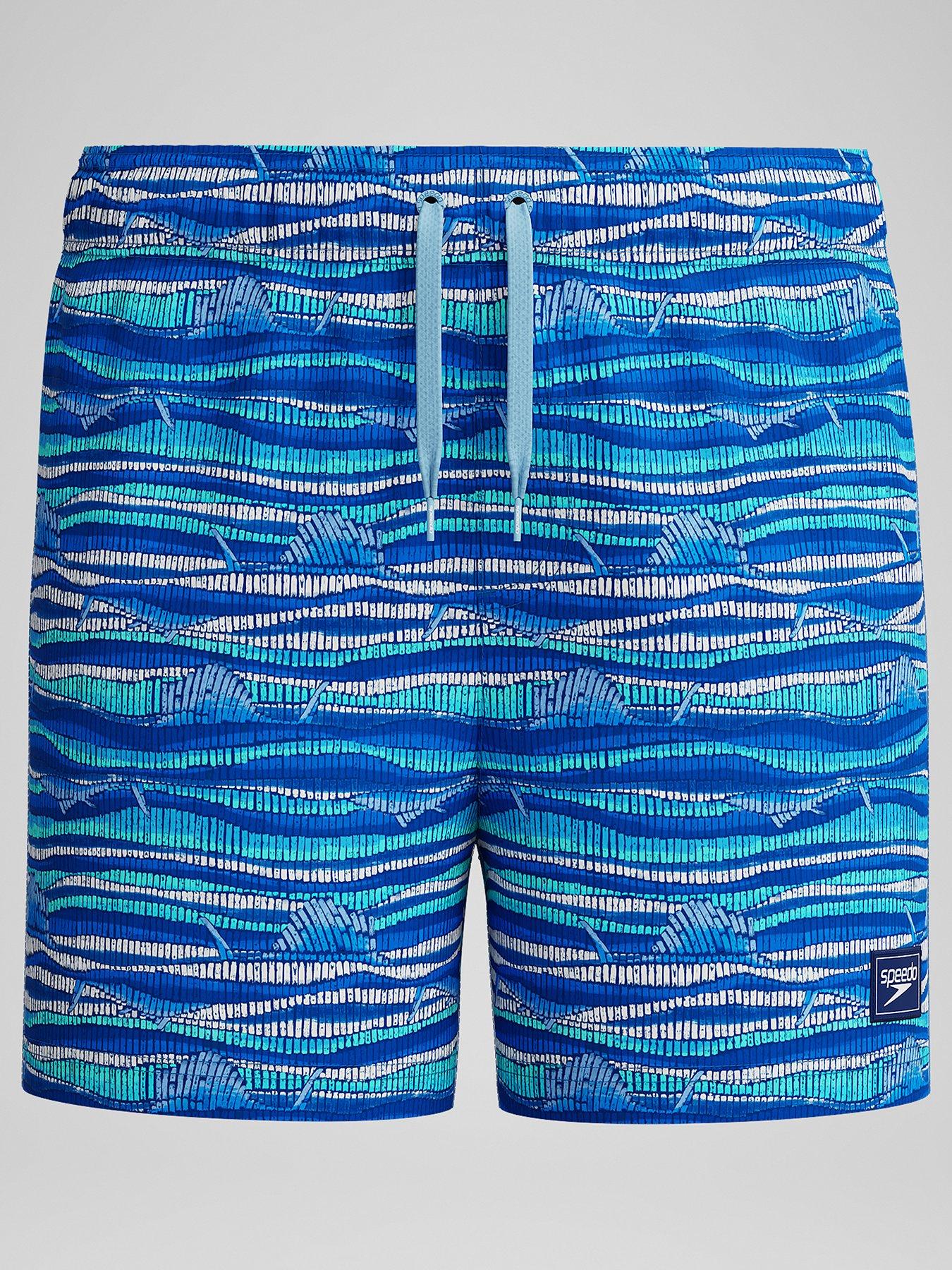 Speedo Boys Digi Printed 13 Inch Watershorts - Blue