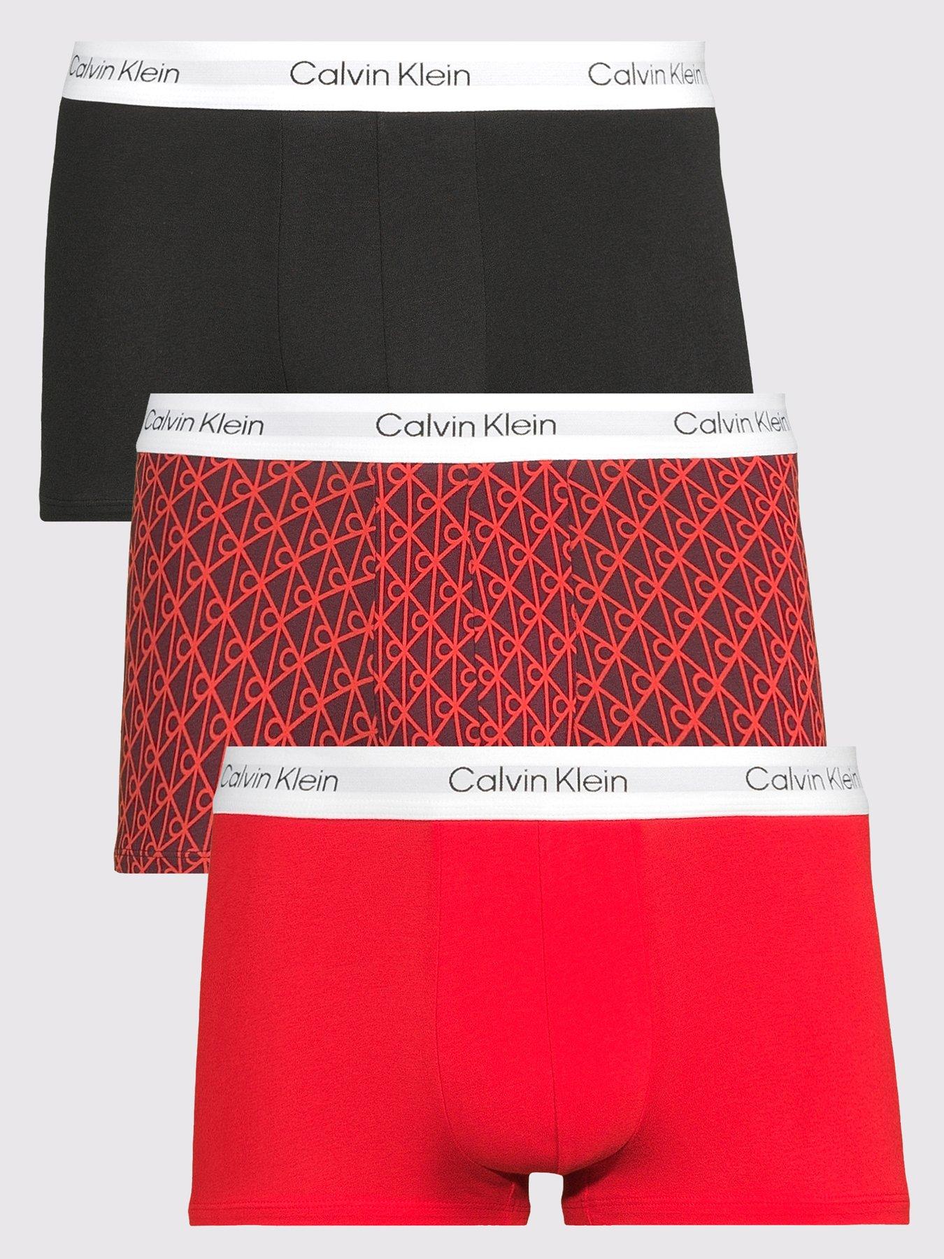  image of calvin-klein-underwear-3-packs-icon-cotton-stretch-low-rise-trunks-red