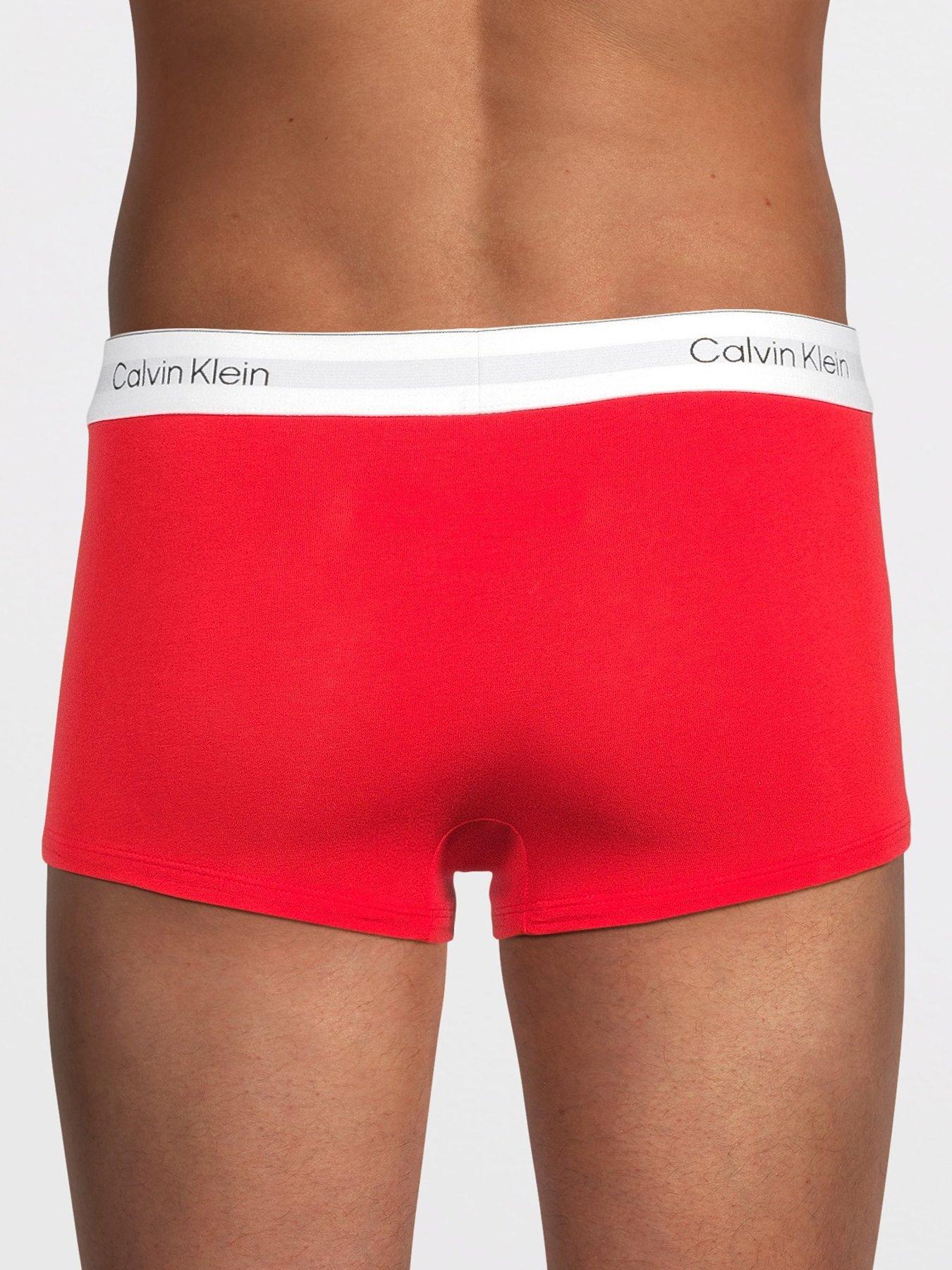  image of calvin-klein-underwear-3-packs-icon-cotton-stretch-low-rise-trunks-red