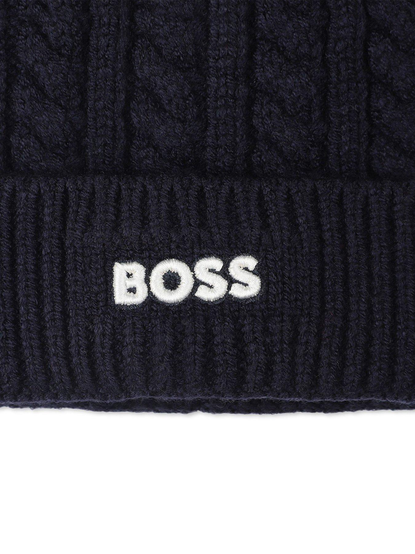  image of boss-baby-boys-logo-pom-pom-hat-navy