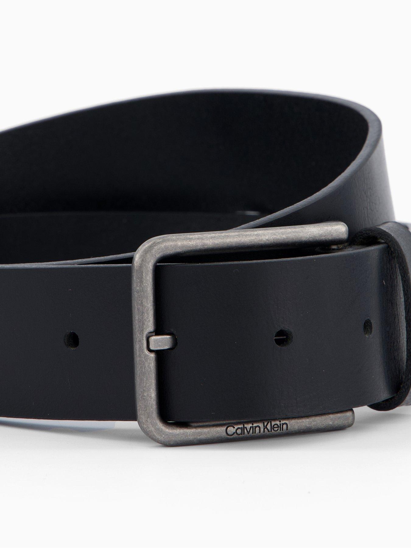 Image 2 of 4 of Calvin Klein Warmth Buckle Leather Belt - Black