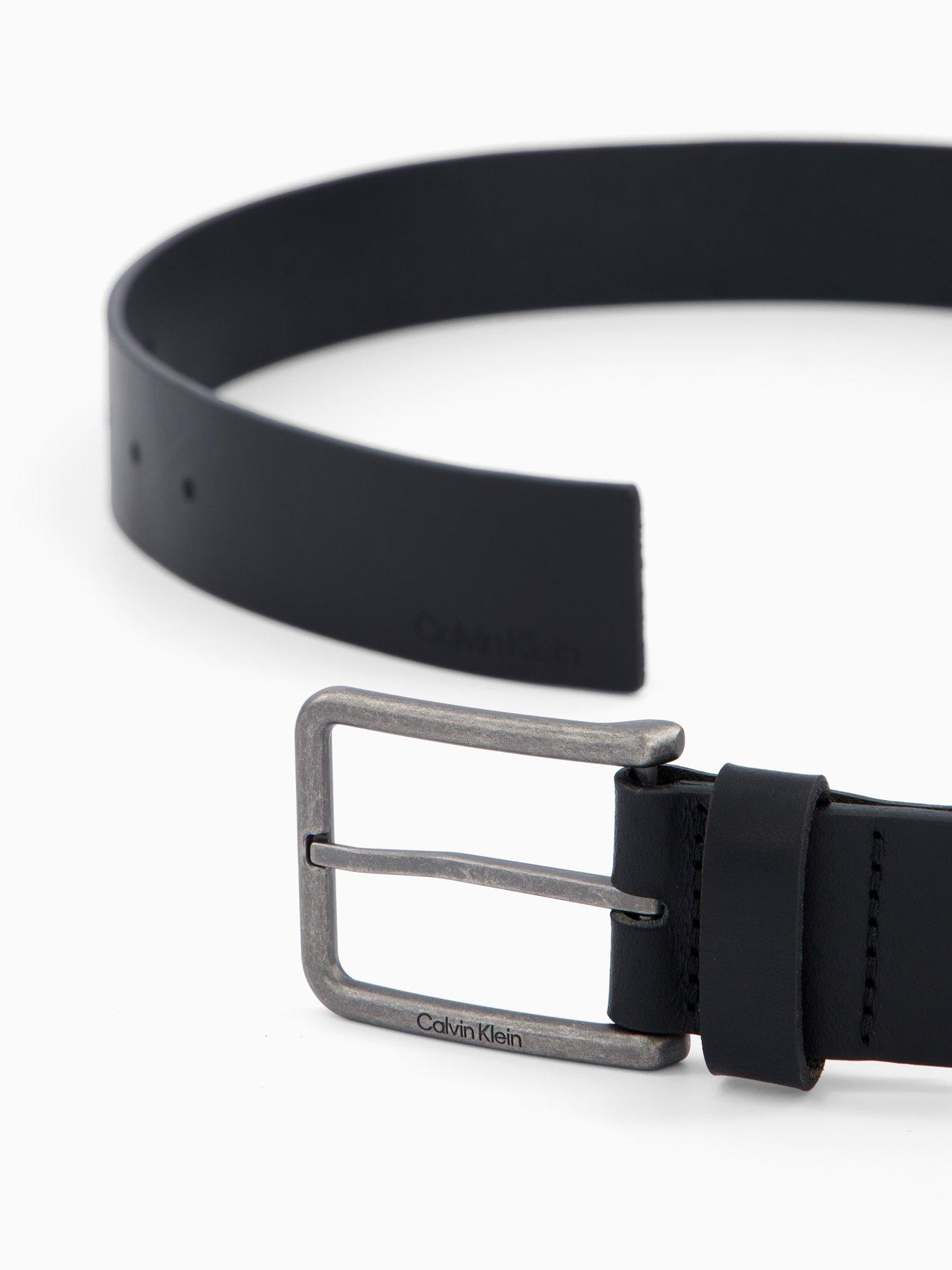 Image 3 of 4 of Calvin Klein Warmth Buckle Leather Belt - Black