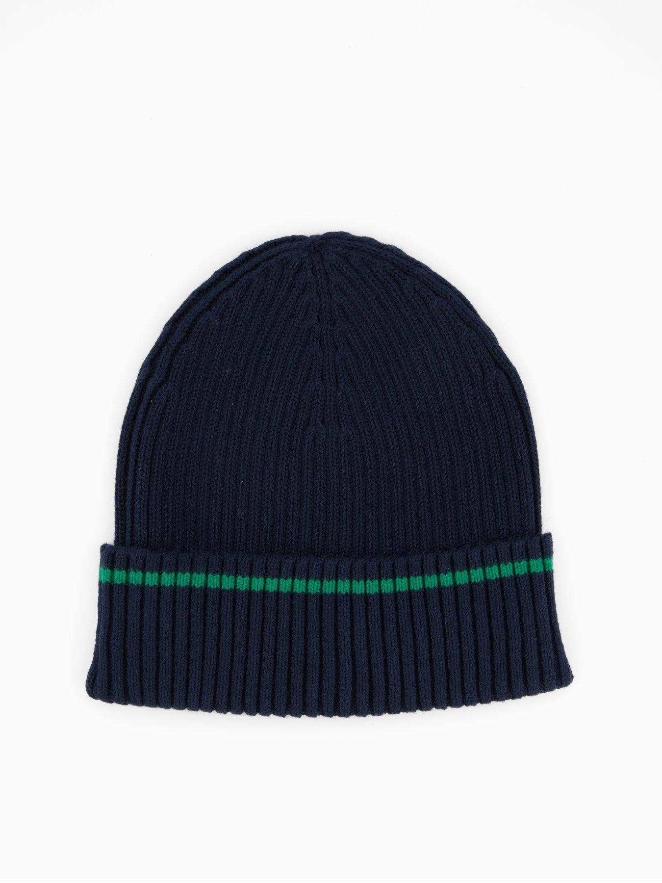 Image 2 of 4 of Calvin Klein Patch Rib Cotton Tipping Beanie - Green