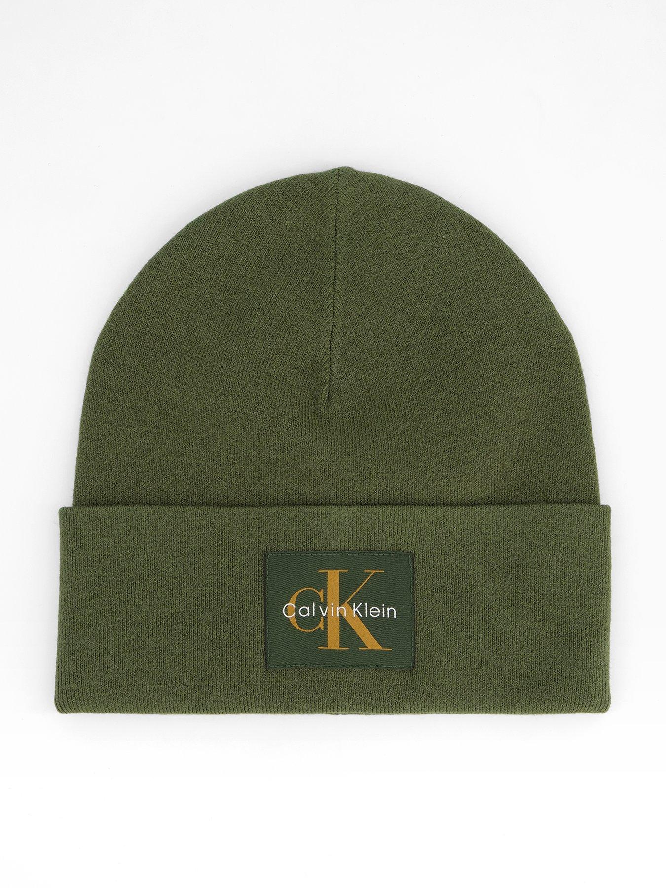 undefined Calvin Klein Monologo Patch Beanie - Dark Green