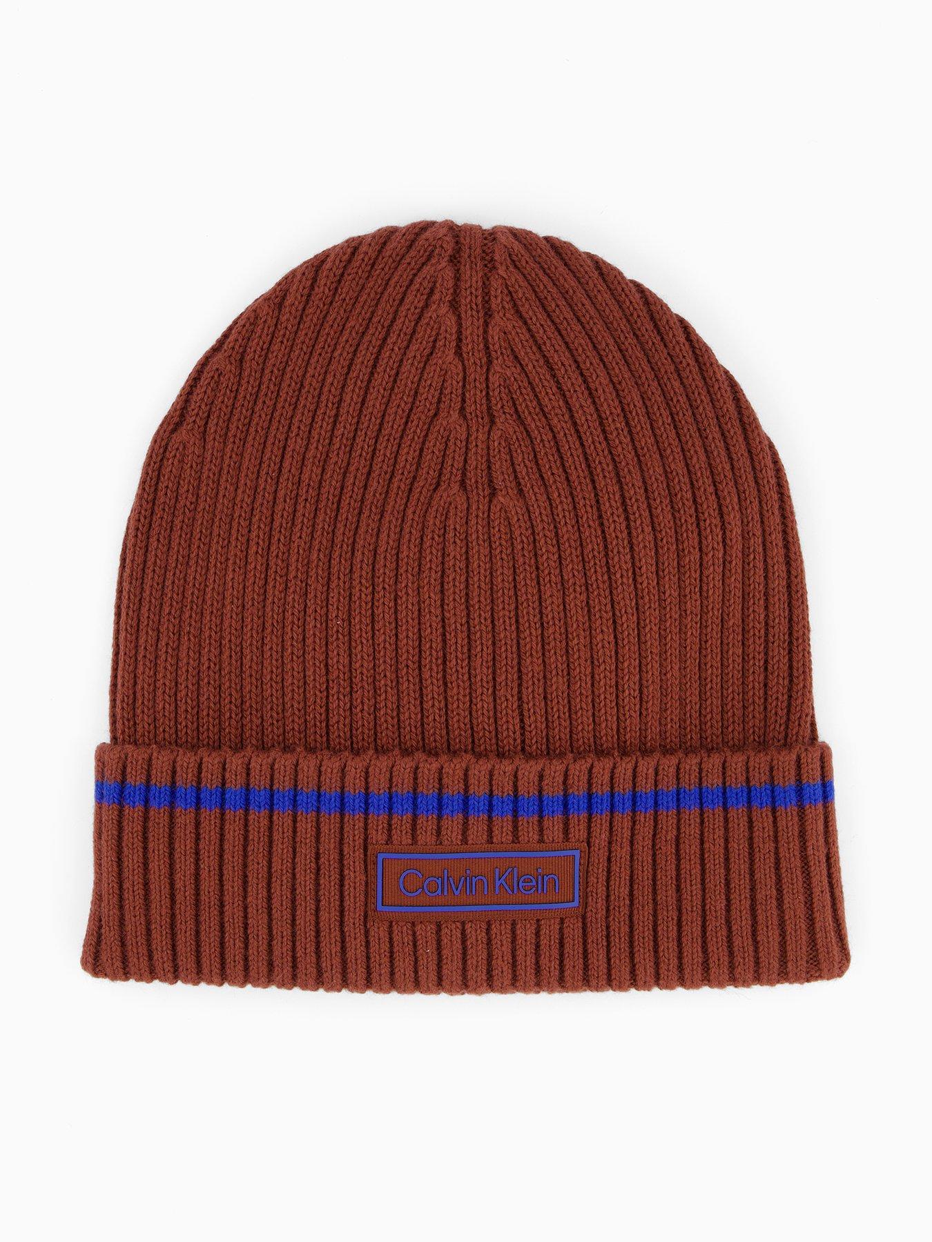 calvin-klein-patch-rib-cotton-tipping-beanie-dark-red