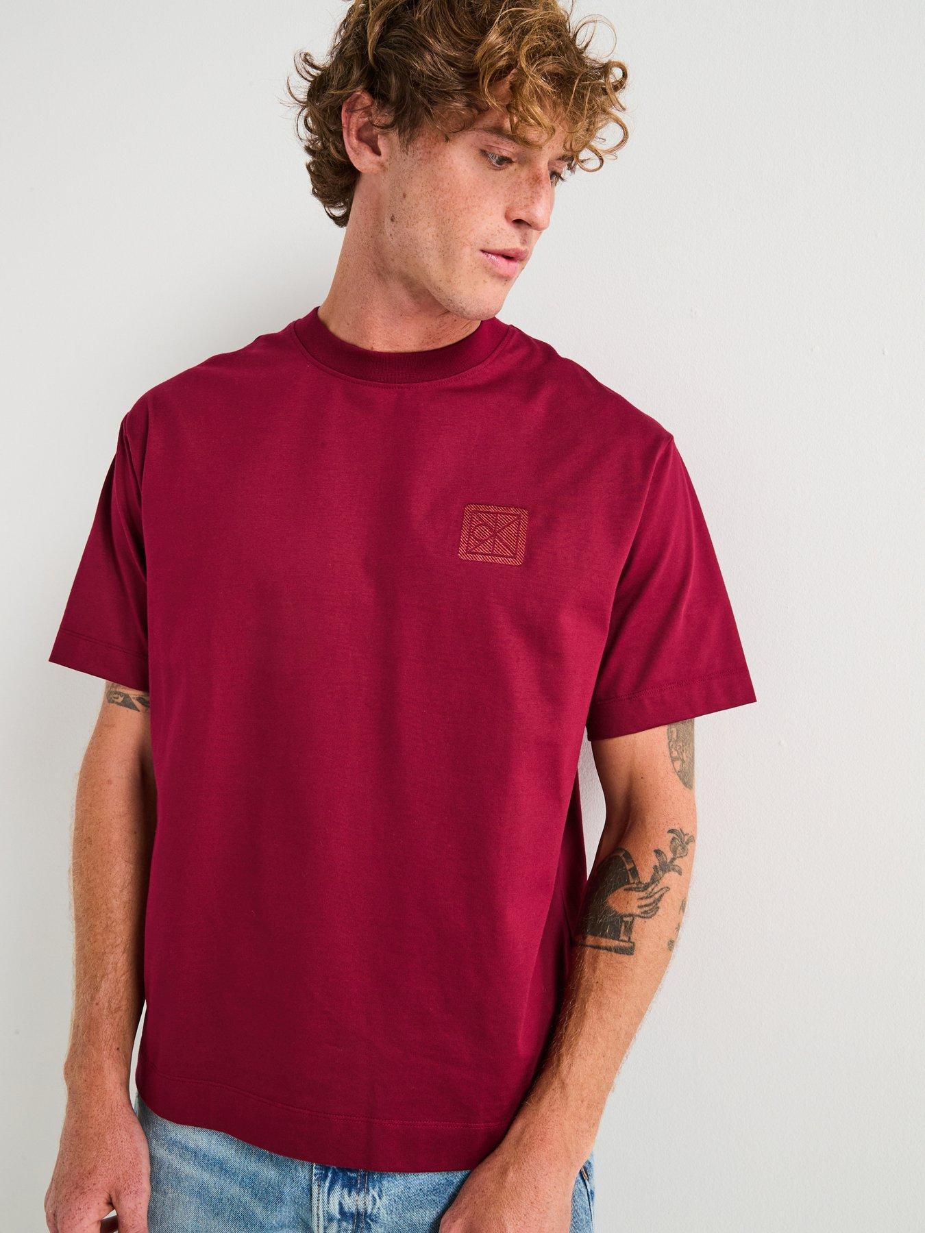 calvin-klein-ck-patch-emblem-t-shirt-dark-red
