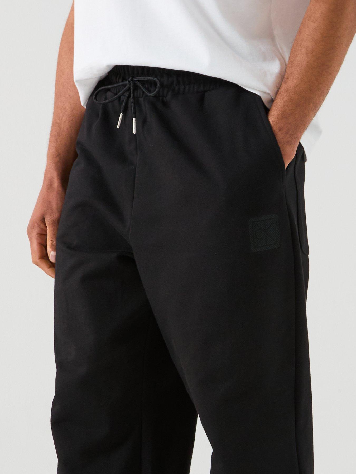  image of calvin-klein-premium-terry-ck-emblem-joggers-black