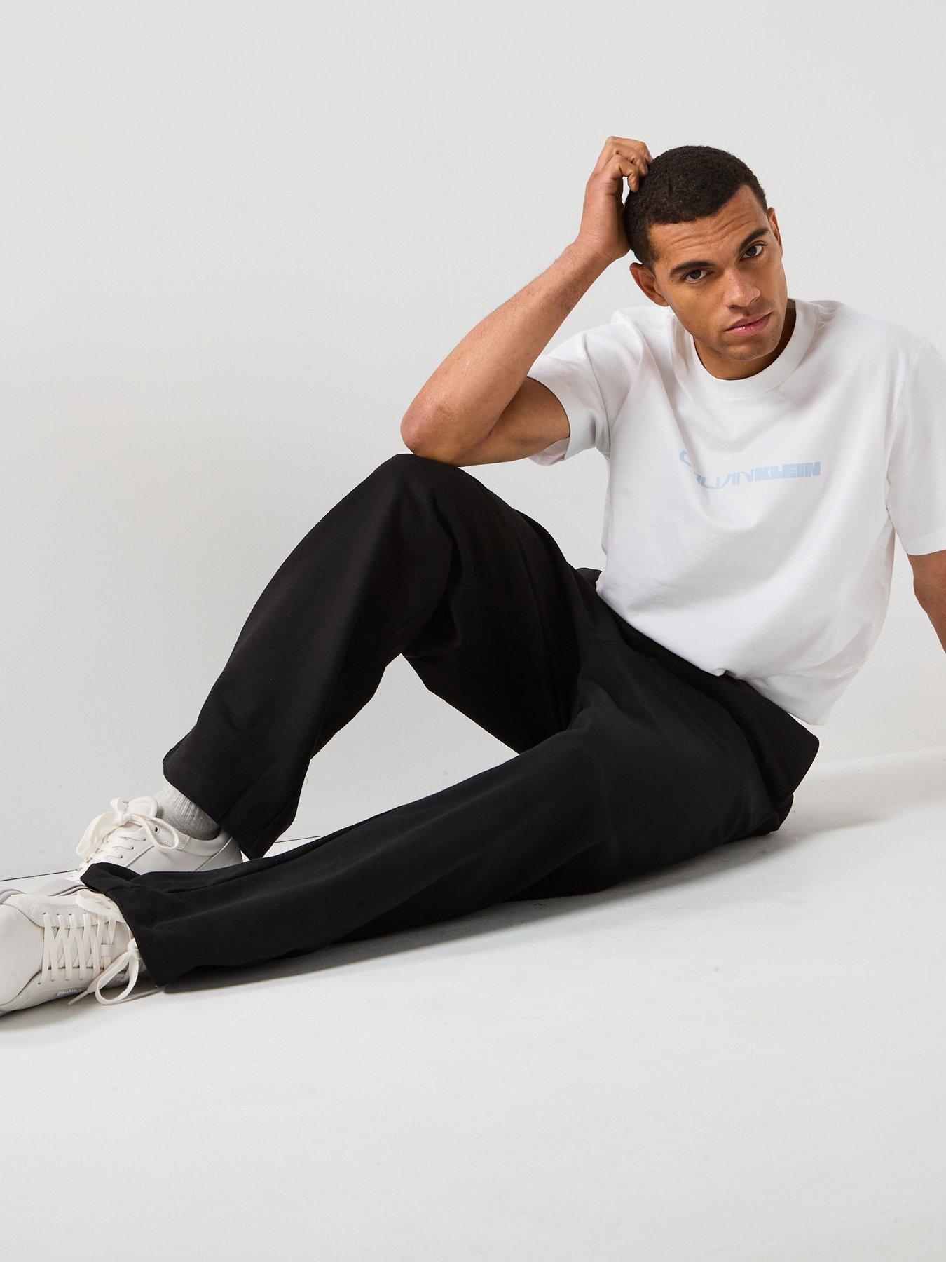  image of calvin-klein-premium-terry-ck-emblem-joggers-black