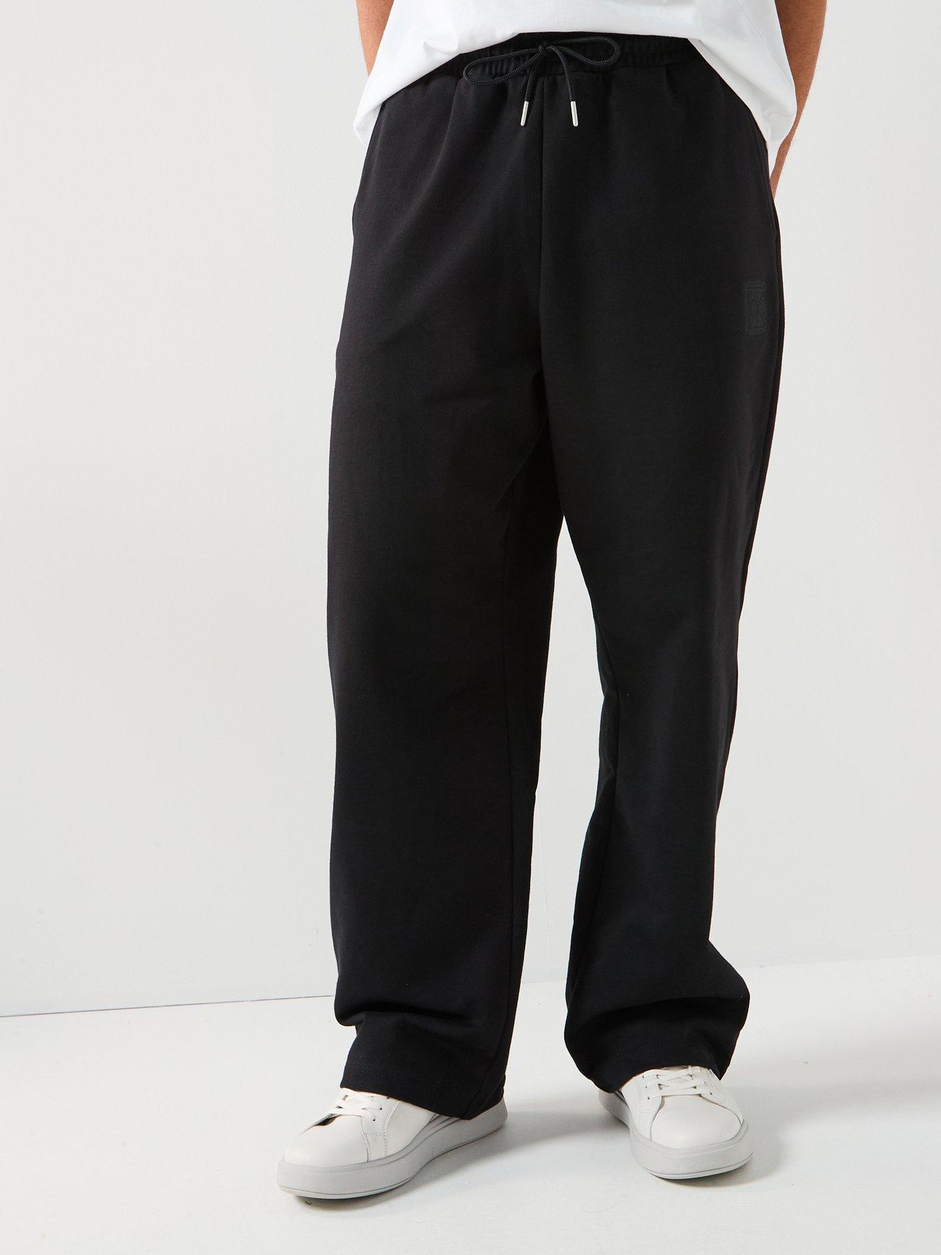  image of calvin-klein-premium-terry-ck-emblem-joggers-black