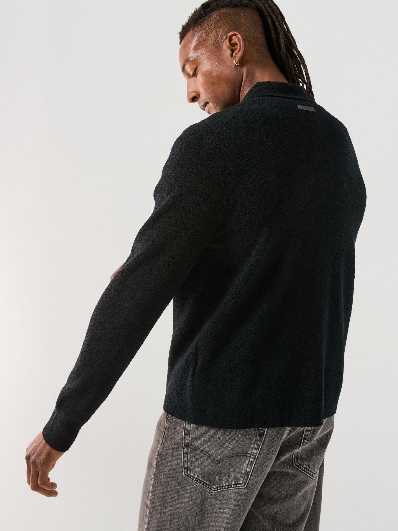 Image 2 of 6 of Calvin Klein Boucle Button Front Knitted Cardigan - Black