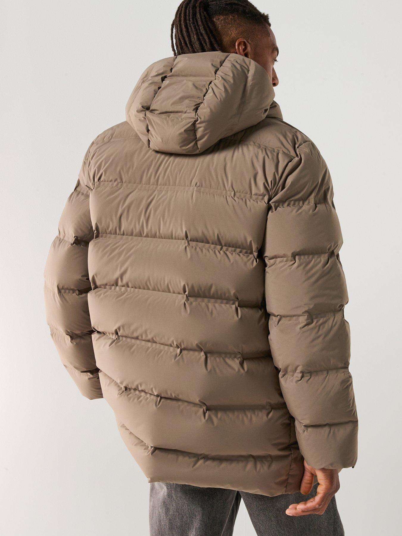  image of calvin-klein-hooded-long-padded-coat-brown