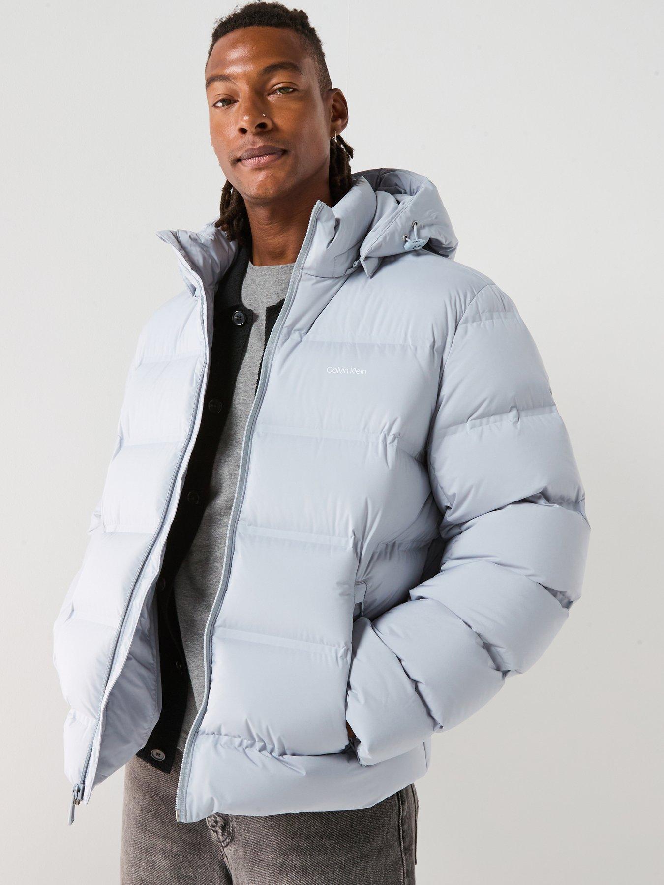 undefined Hooded Quilted Puffer Jacket - Light Grey