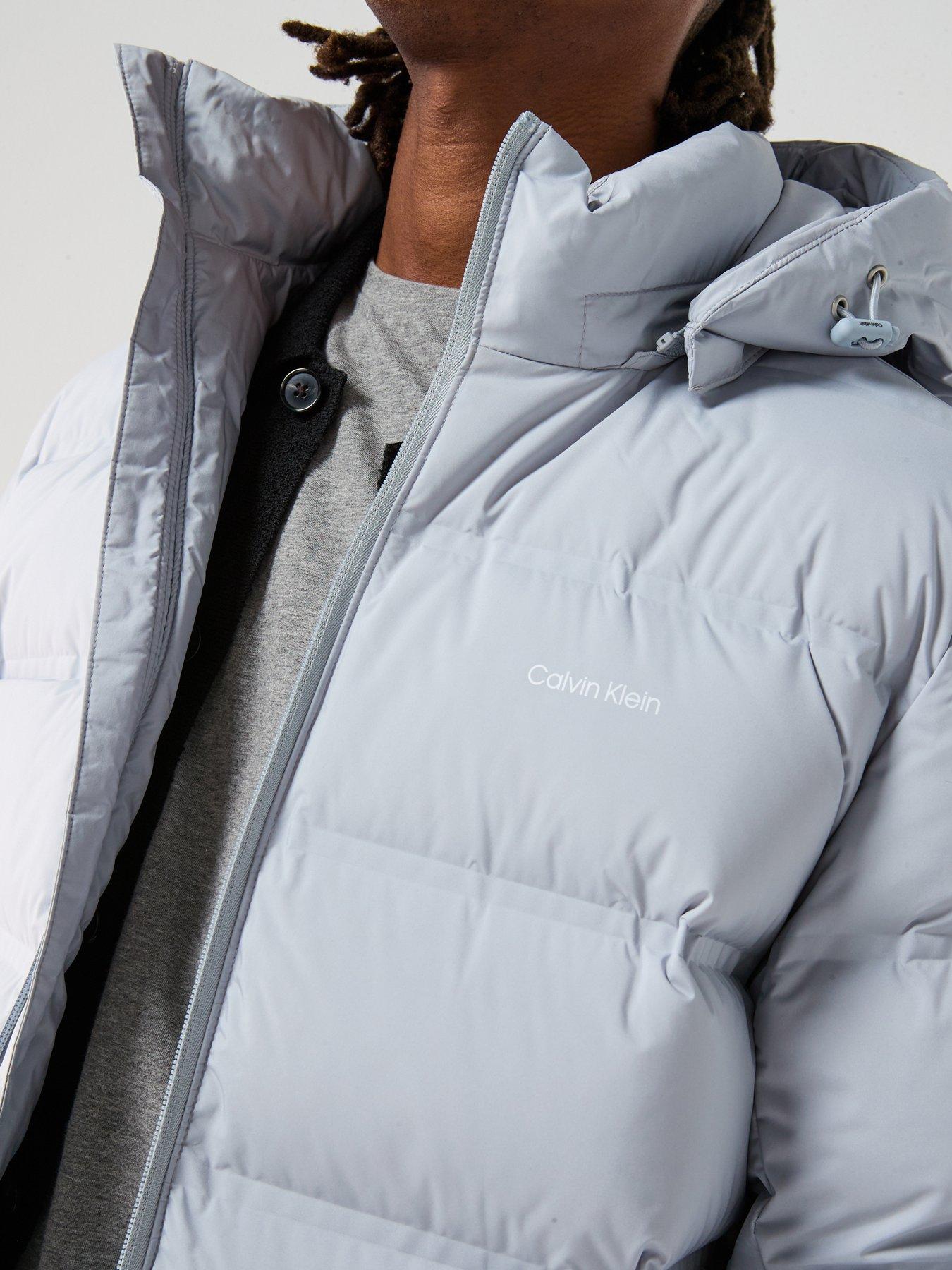 Image 4 of 6 of Calvin Klein Hooded Quilted Puffer Jacket - Light Grey