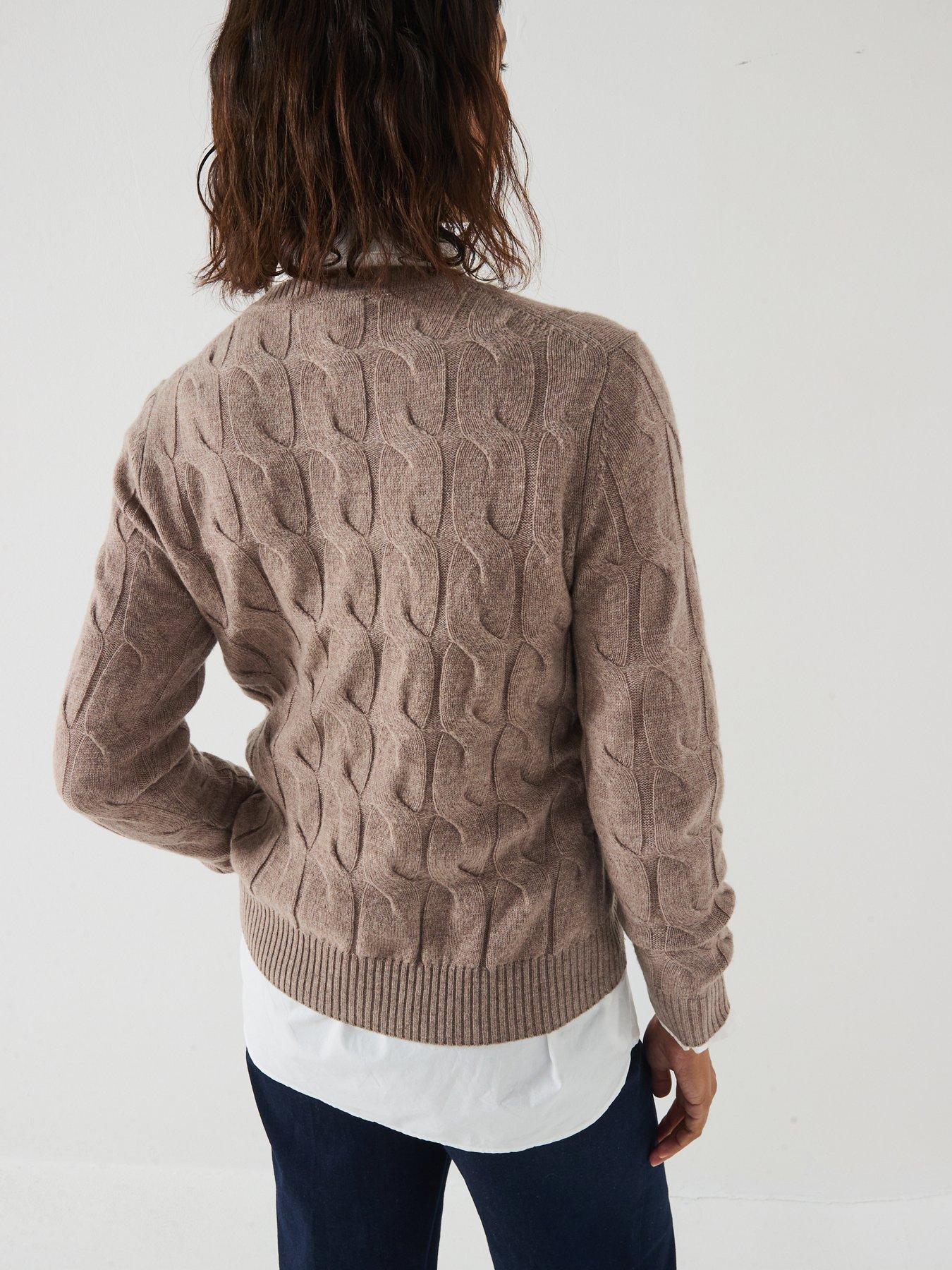  image of tommy-hilfiger-soft-wool-cable-knit-jumper-beige