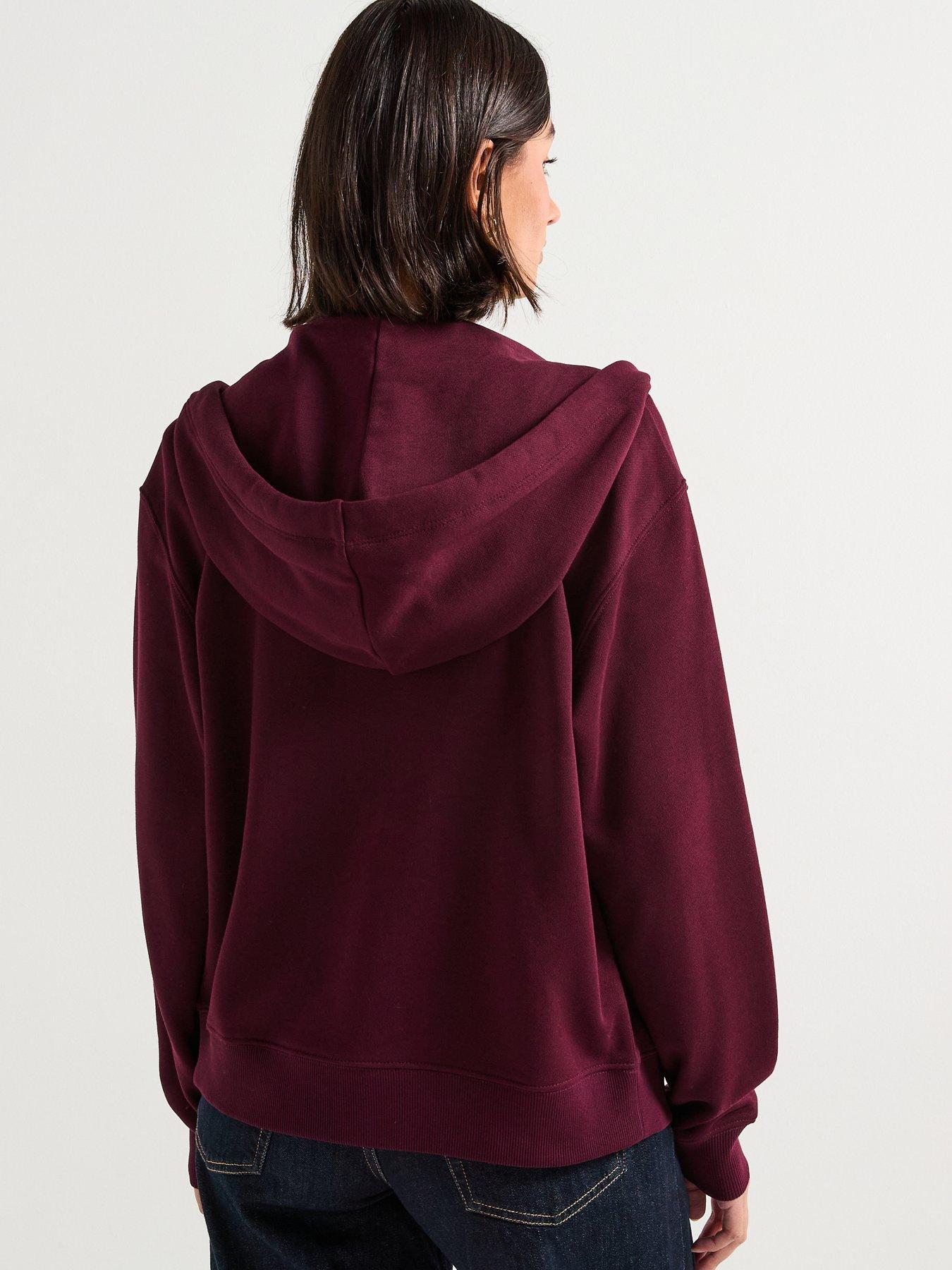 Image 2 of 6 of Tommy Hilfiger Gold Crest Terry Zip Hoodie - Red