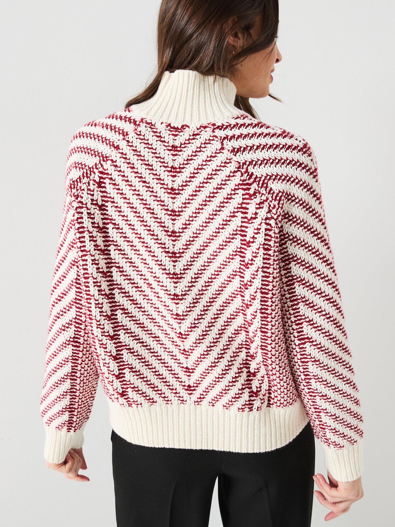 Image 2 of 6 of Tommy Hilfiger Textured Cable Knit Jumper - Red